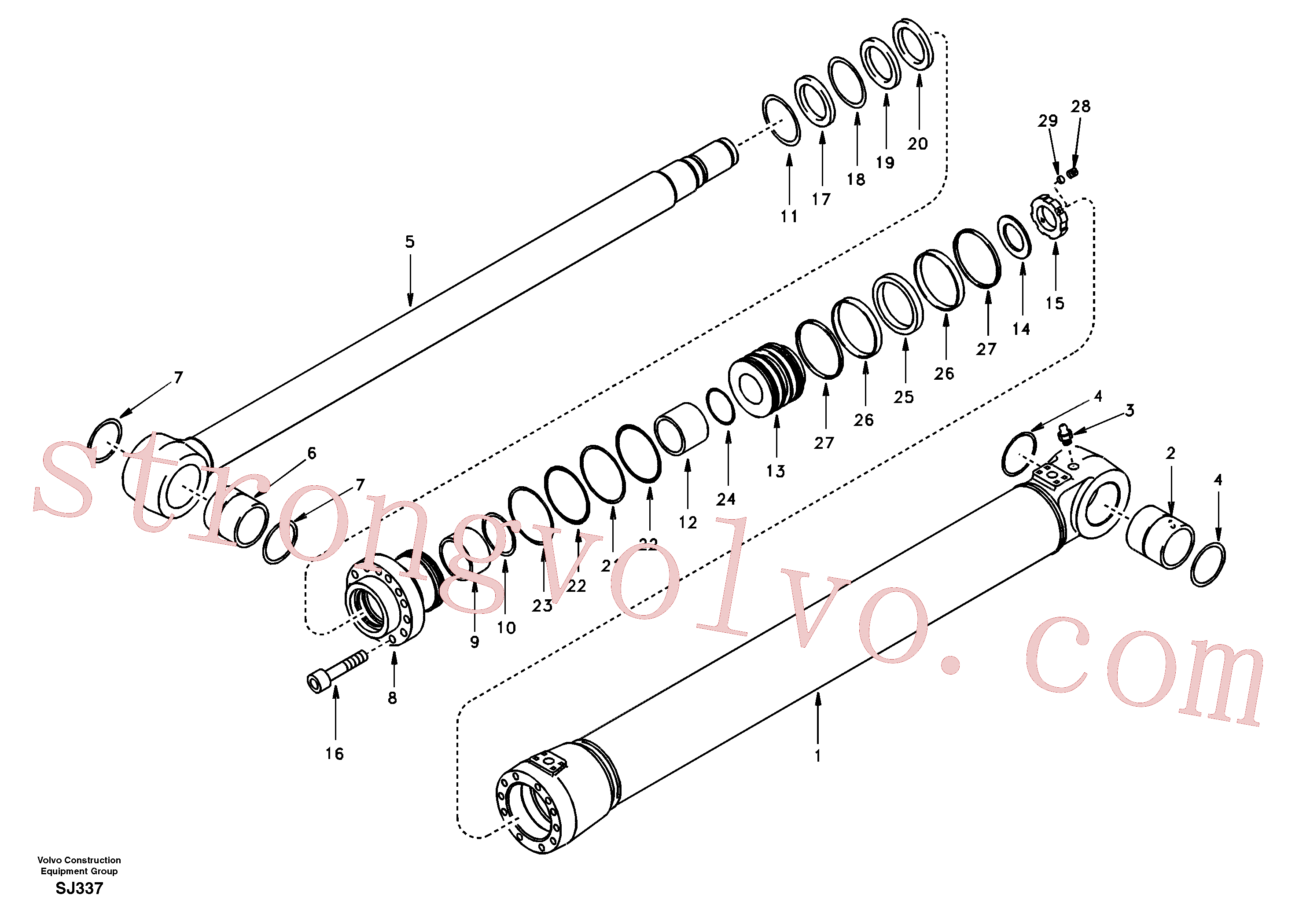 Volvo SA1146-00620 Piston Volvo Acessórios para escavadeira