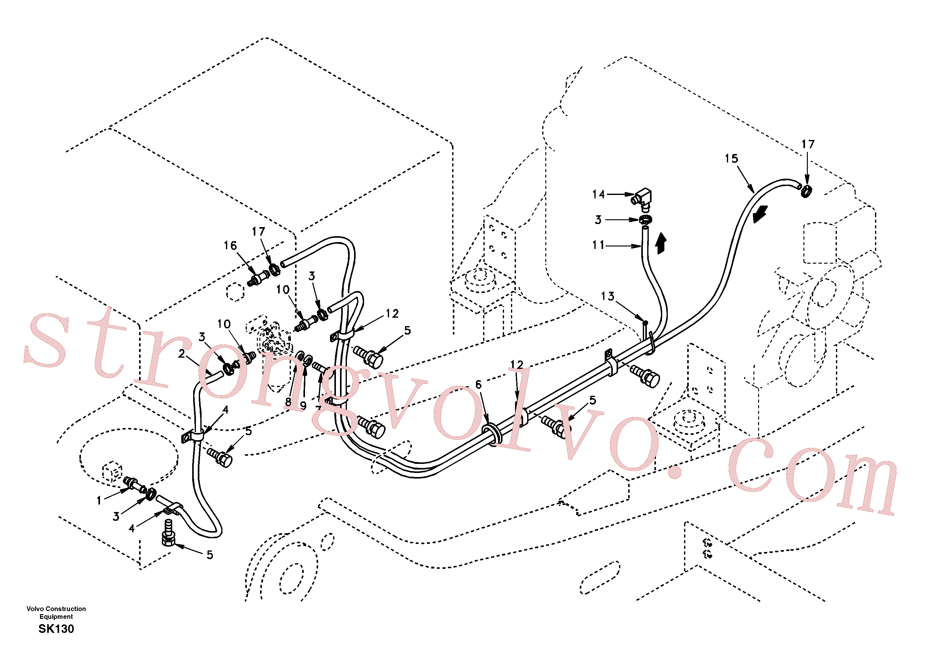 SA9315-02201 Volvo Tubo de combustível - depósito de combustível(SK130 Montagem)