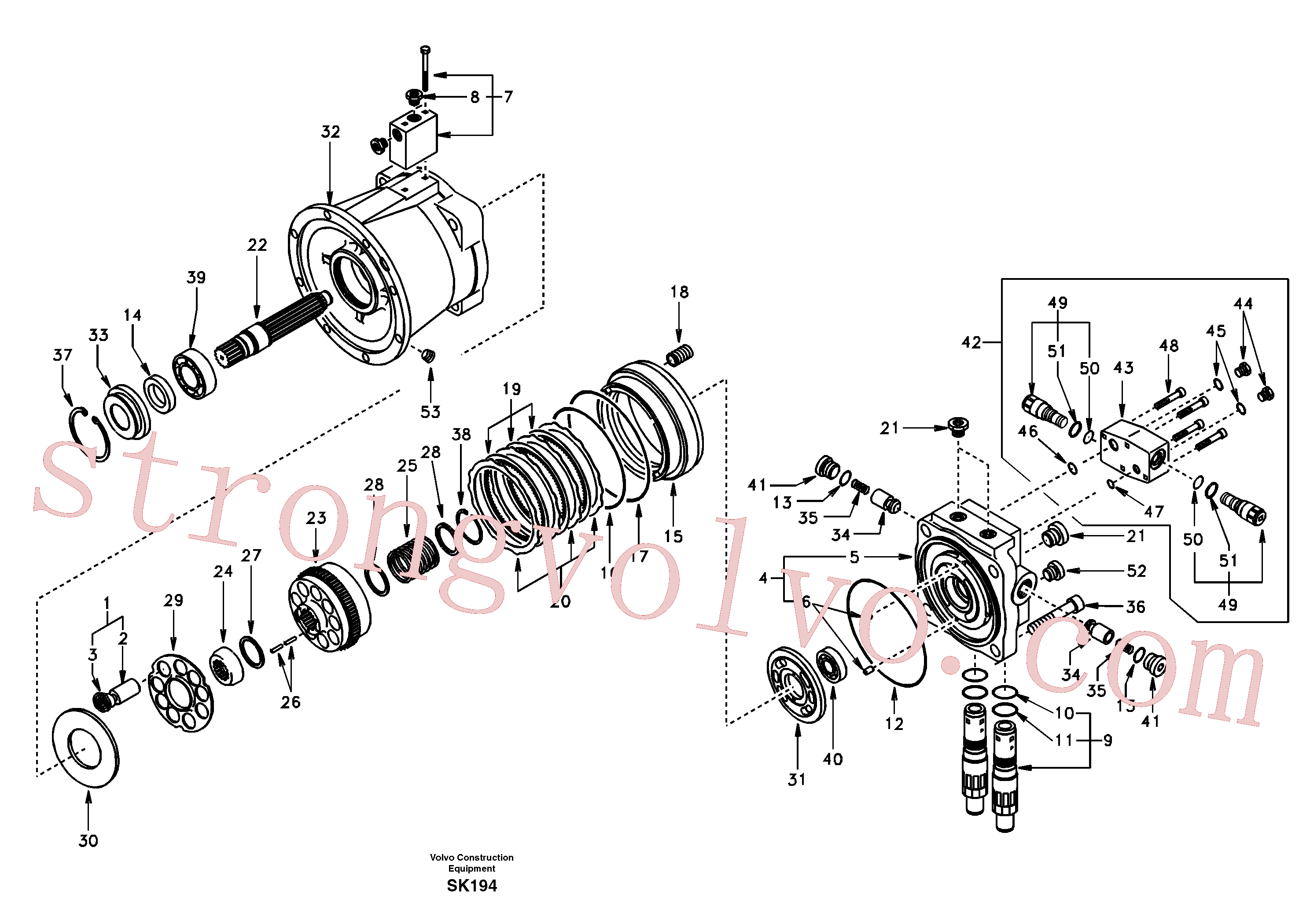 SA8230-26930 Volvo Motor de rotação(SK194 Montagem)