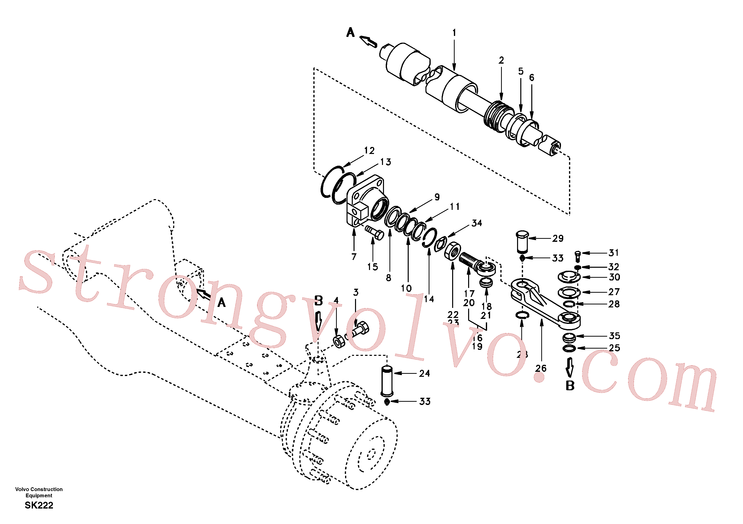 SA9011-10803 Volvo Cilindro da direcção(SK222 Montagem)