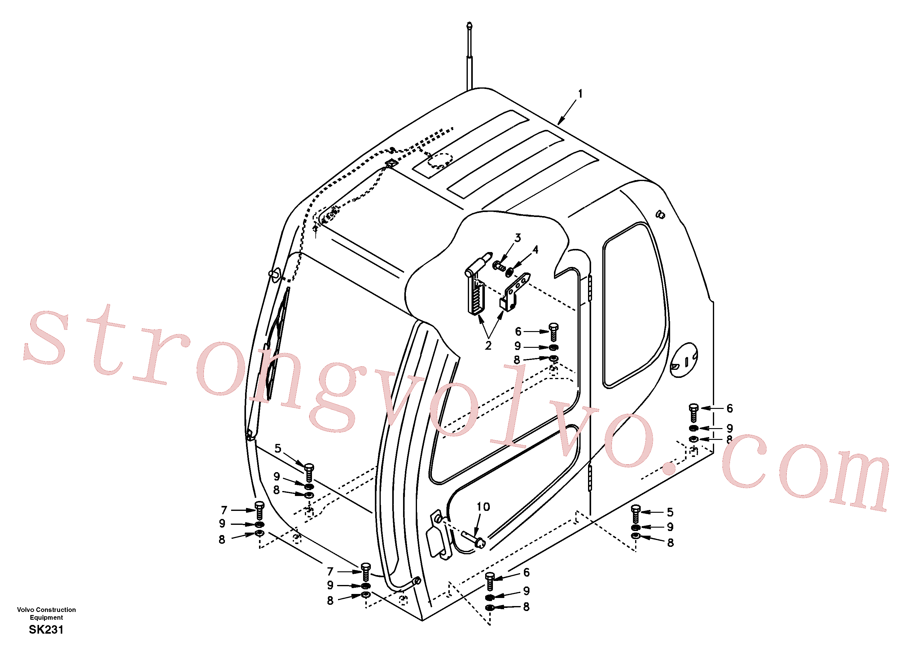 VOE980466 Volvo Apoio da cabina(SK231 Montagem)