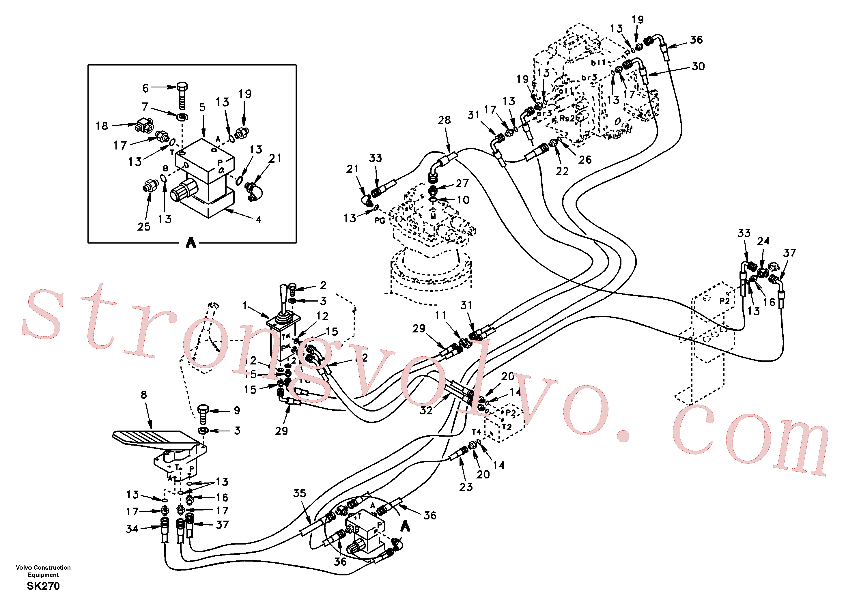 SA1040-74450 Rmt Cont Valve Volvo escavadeira