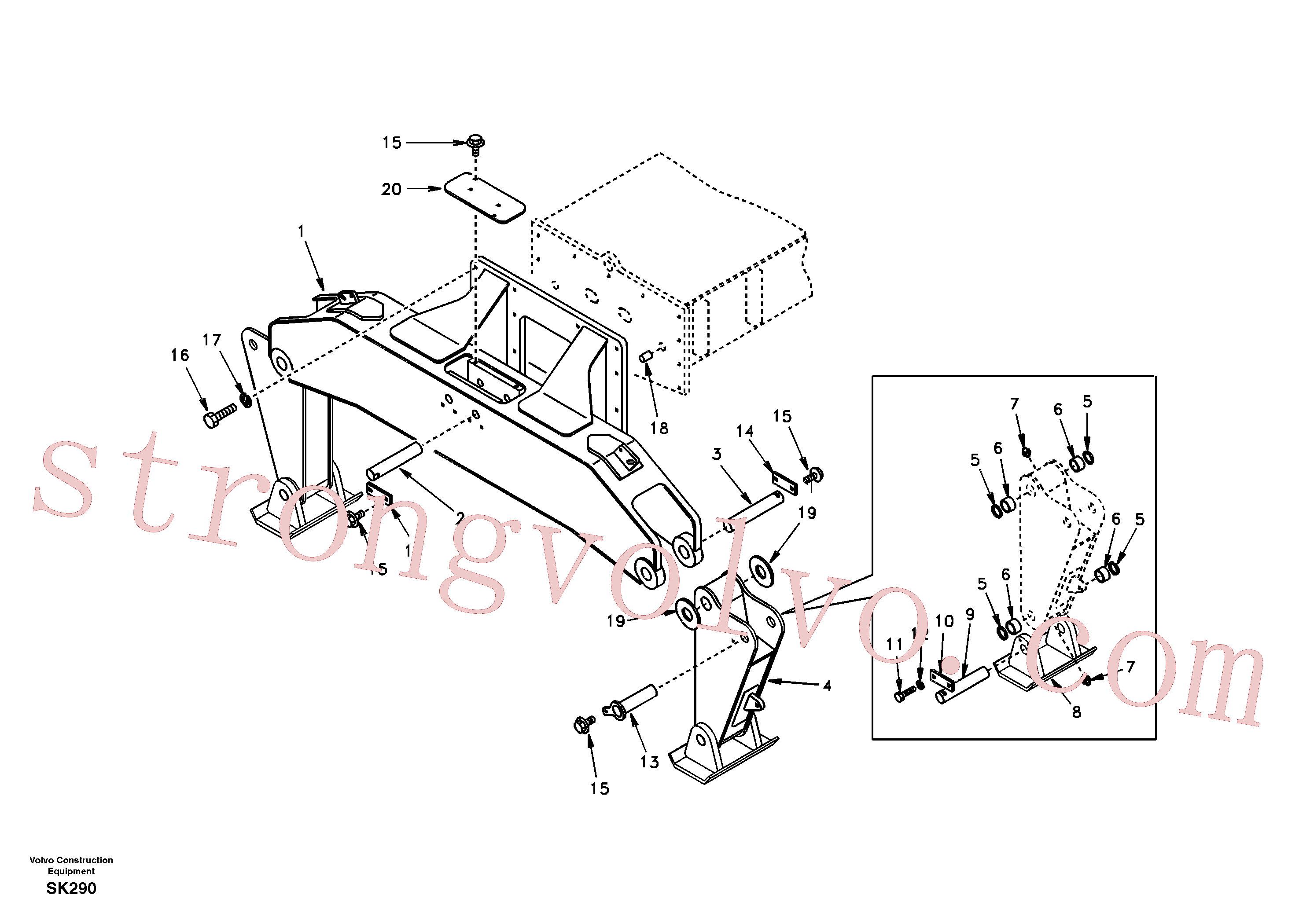 VOE993425 Parafuso sextavado Inscreva-se para Volvo Acessórios para escavadeira
