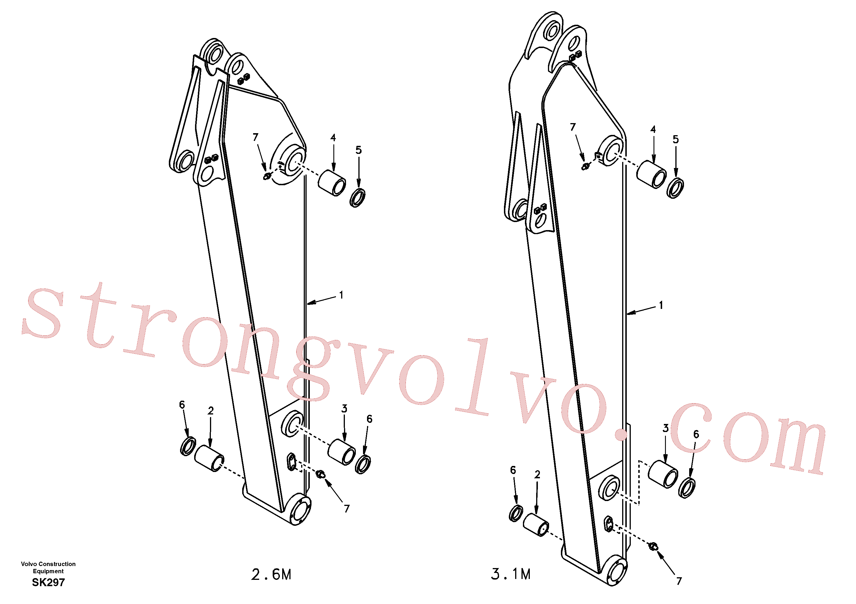 Atacado SA14502824 Dipper Arm Volvo escavadeira