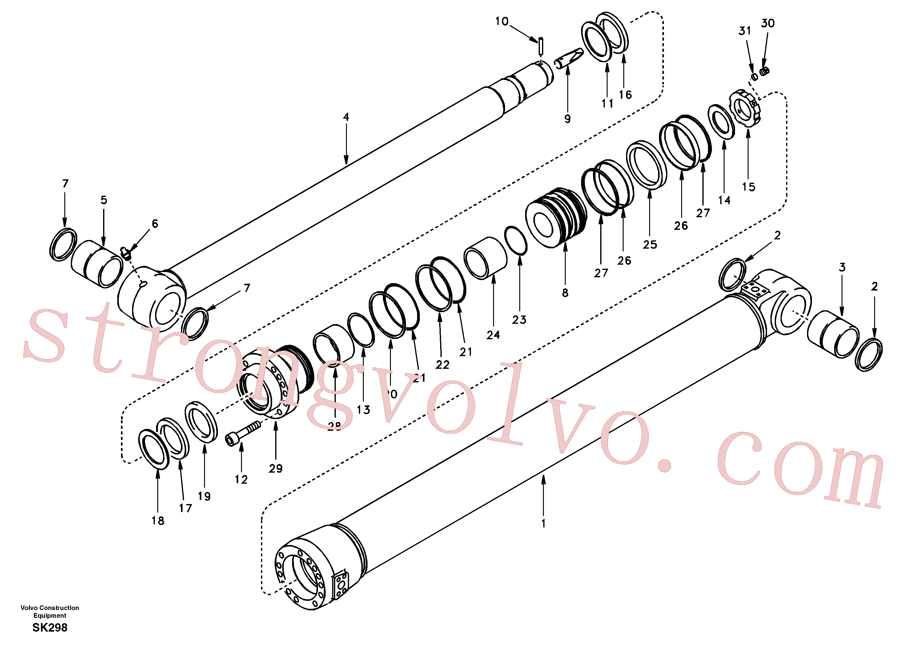 SA9562-11200 Volvo Cilindro do braço de afundamento(SK298 Montagem)