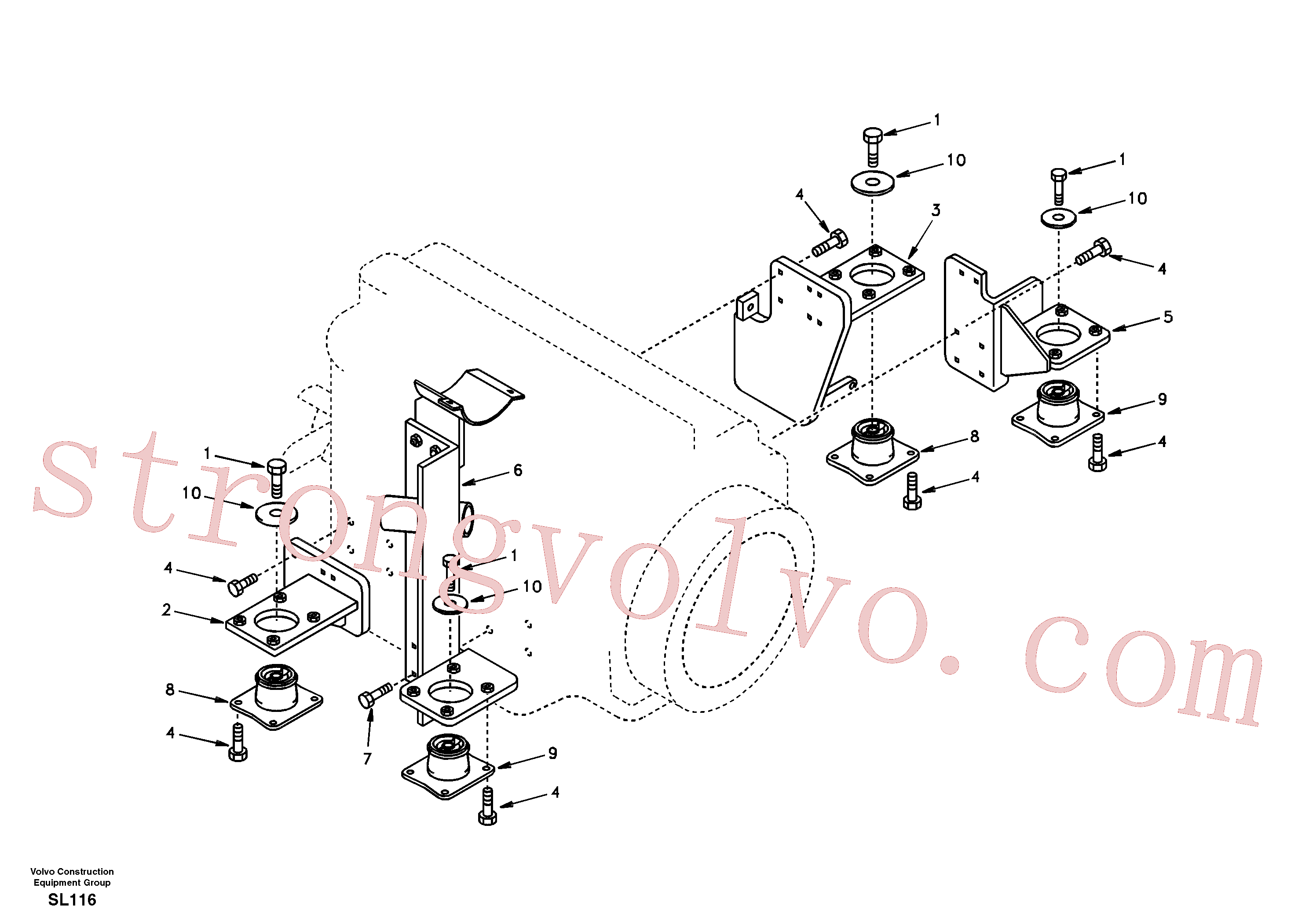 VOE983254 Volvo Apoio do motor(SL116 Montagem)