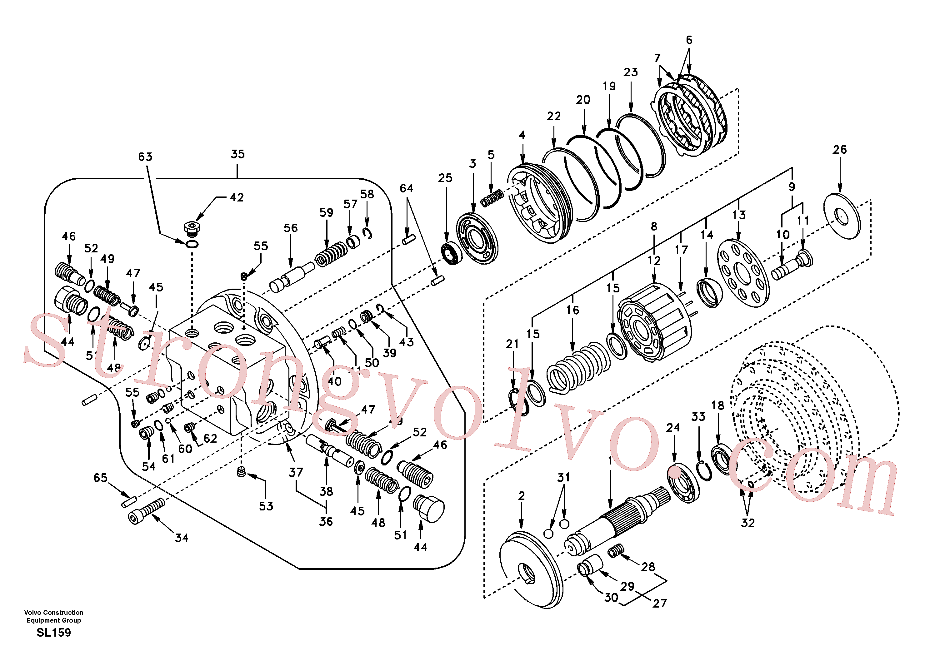 SA8230-23390 Volvo Motor de deslocação(SL159 Montagem)