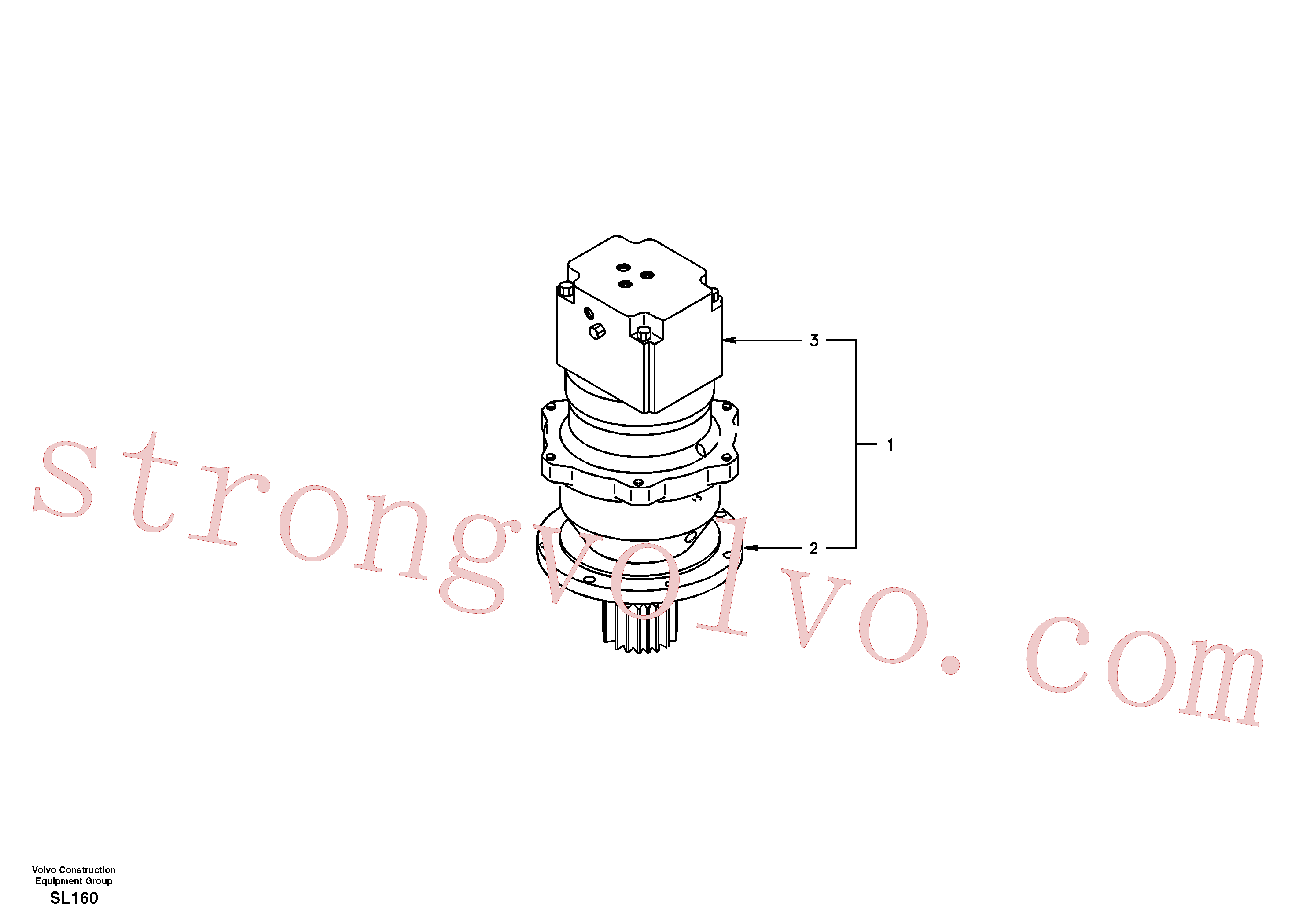 SA1155-30080 Volvo Motor de rotação com peças de montagem(SL160 Montagem)