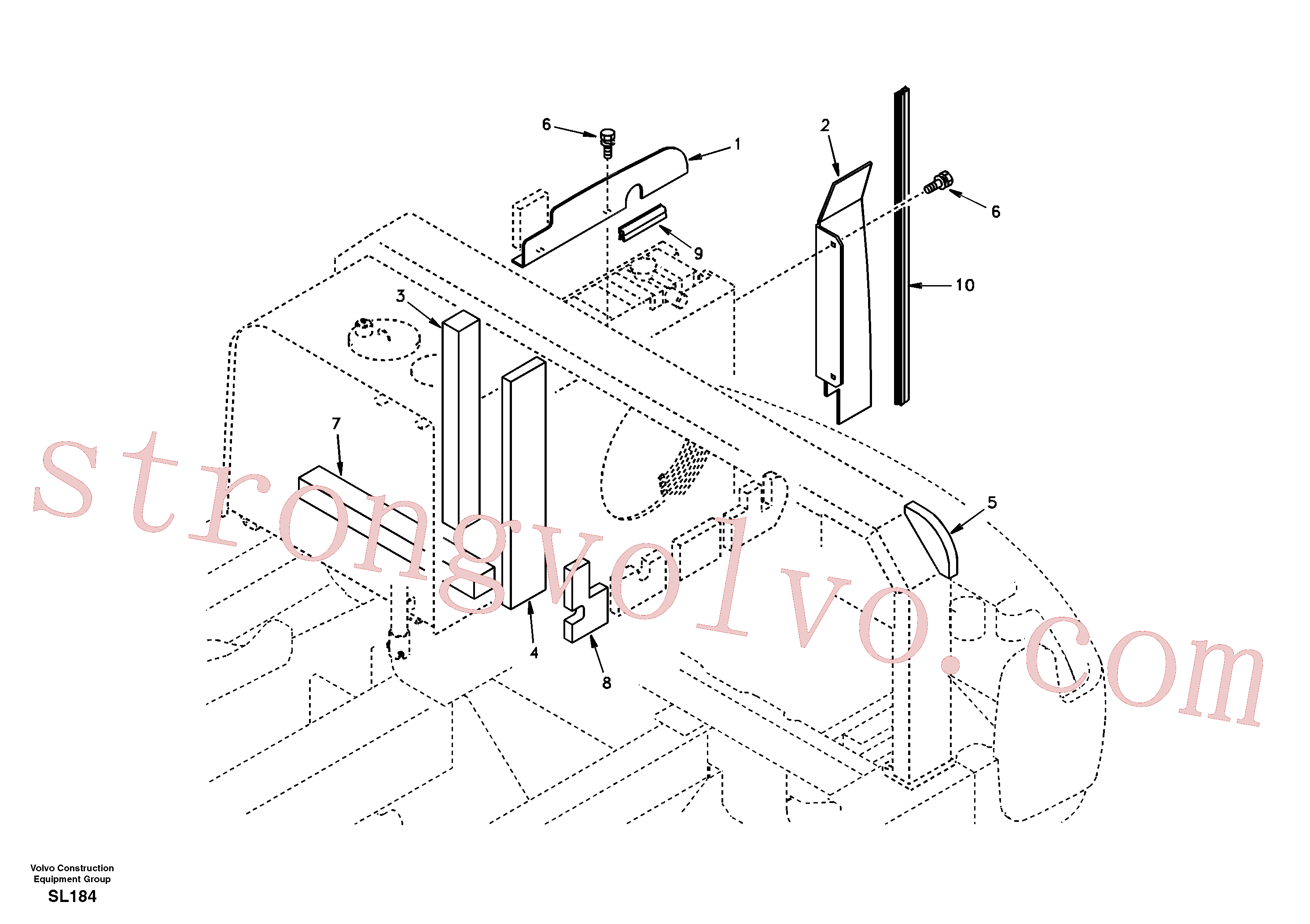 SA9041-10804 Volvo Estrutura da blindagem, cobertura e capot(SL184 Montagem)