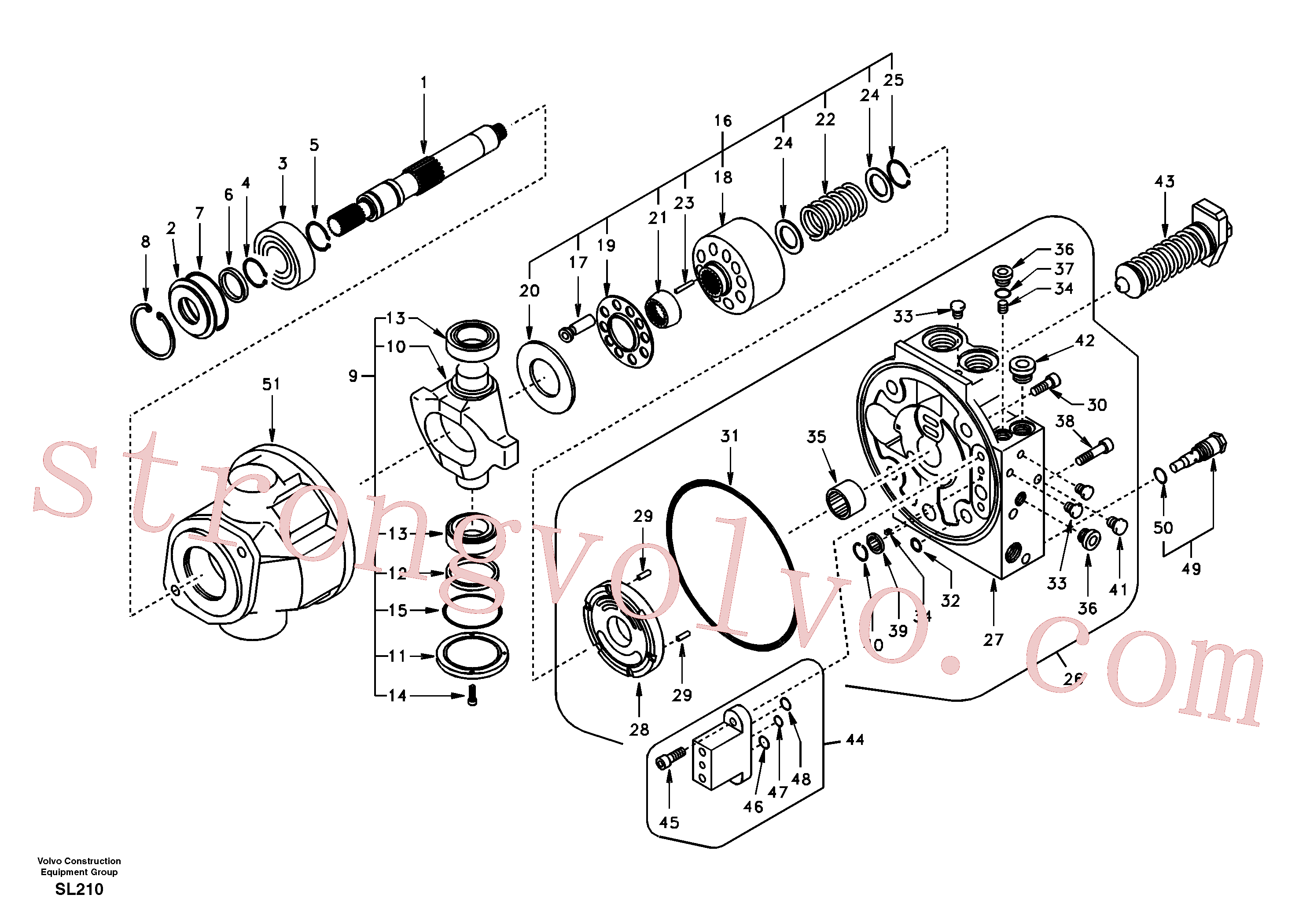 Atacado SA8230-15530 Hanger Volvo escavadeira