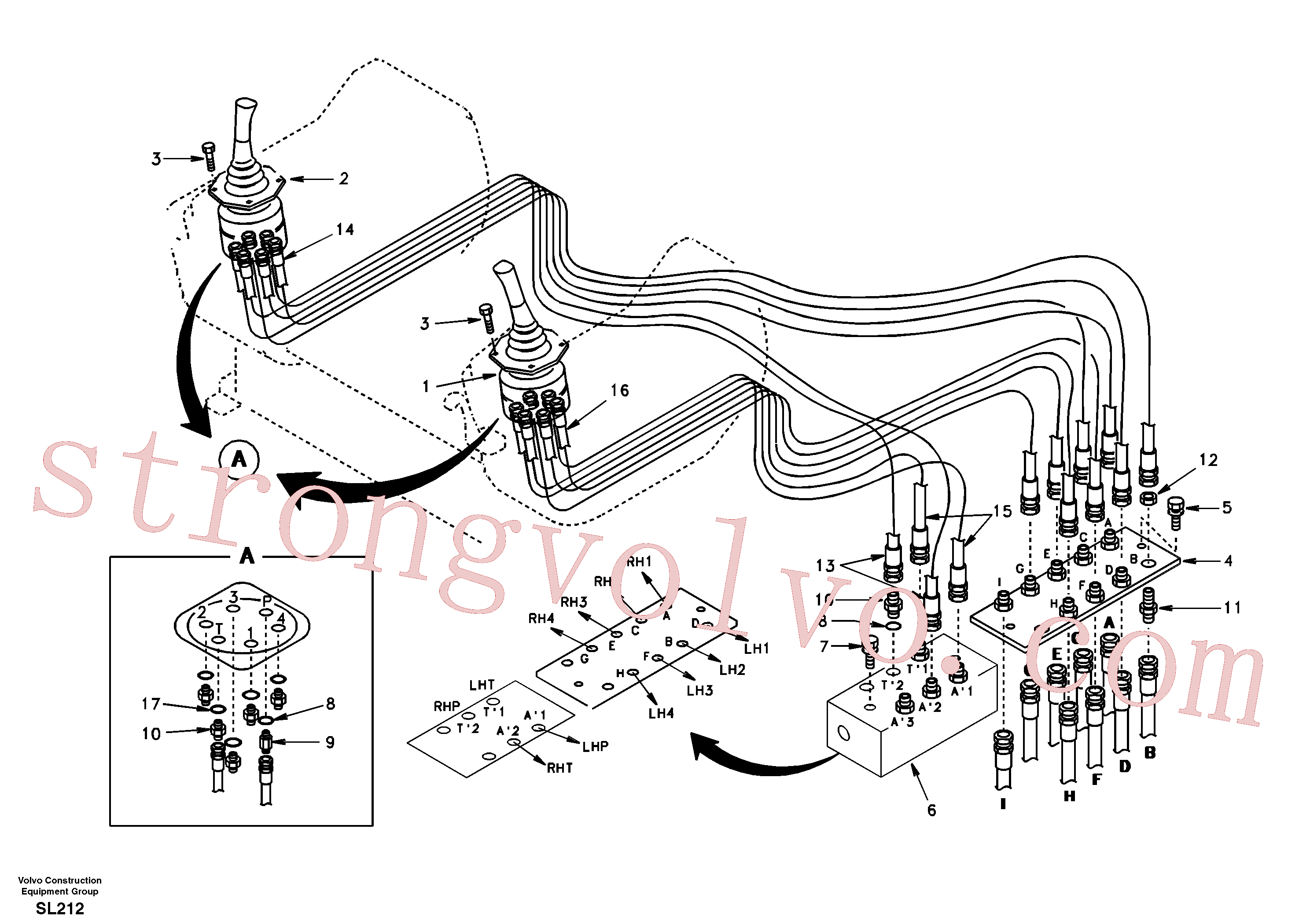 SA9041-10804 Volvo Sistema servomotor, válvula de comando para válvula de comando à distância(SL212 Montagem)