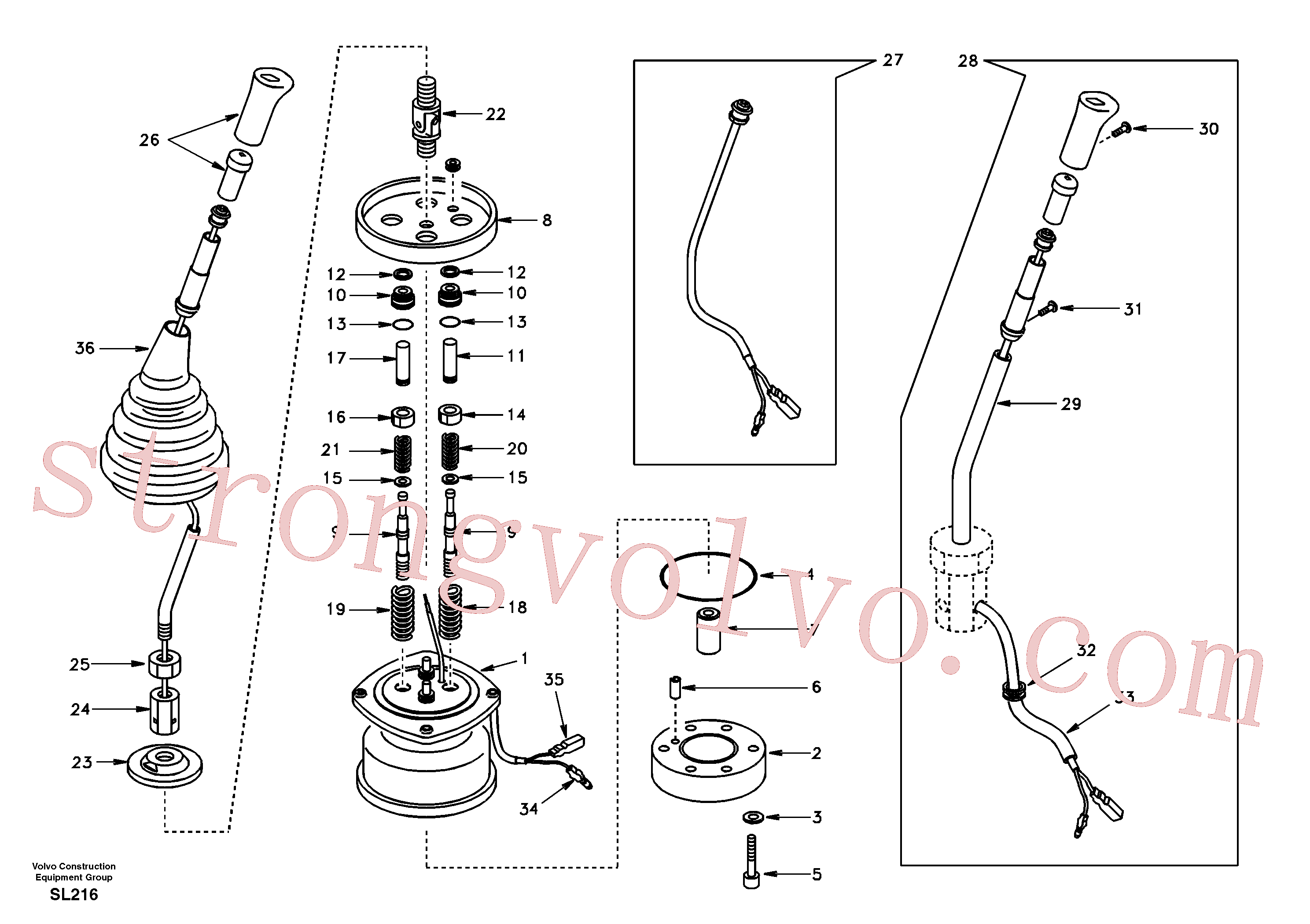 VOE14500138 Volvo Servo-sistema, válvula de comando à distância(SL216 Montagem)