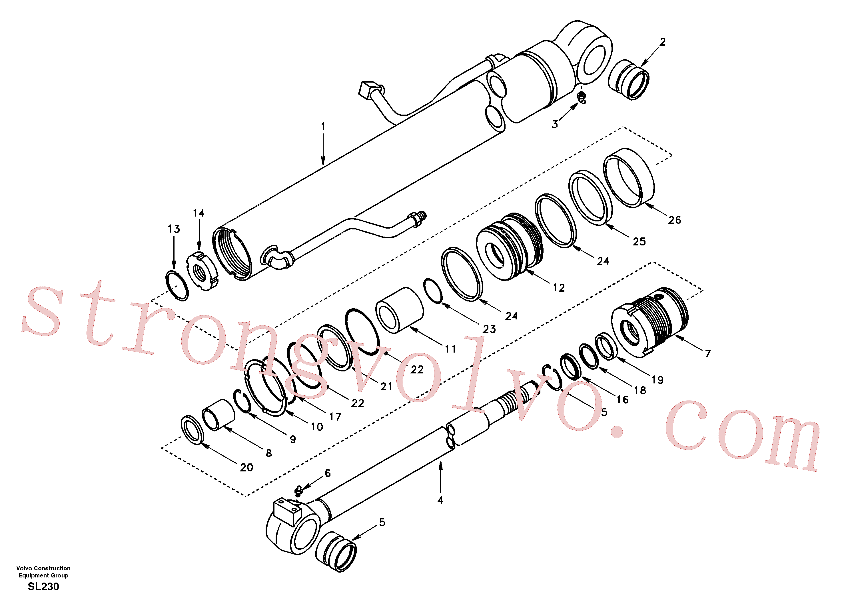 SA7282-05870 Volvo Cilindro da lança(SL230 Montagem)
