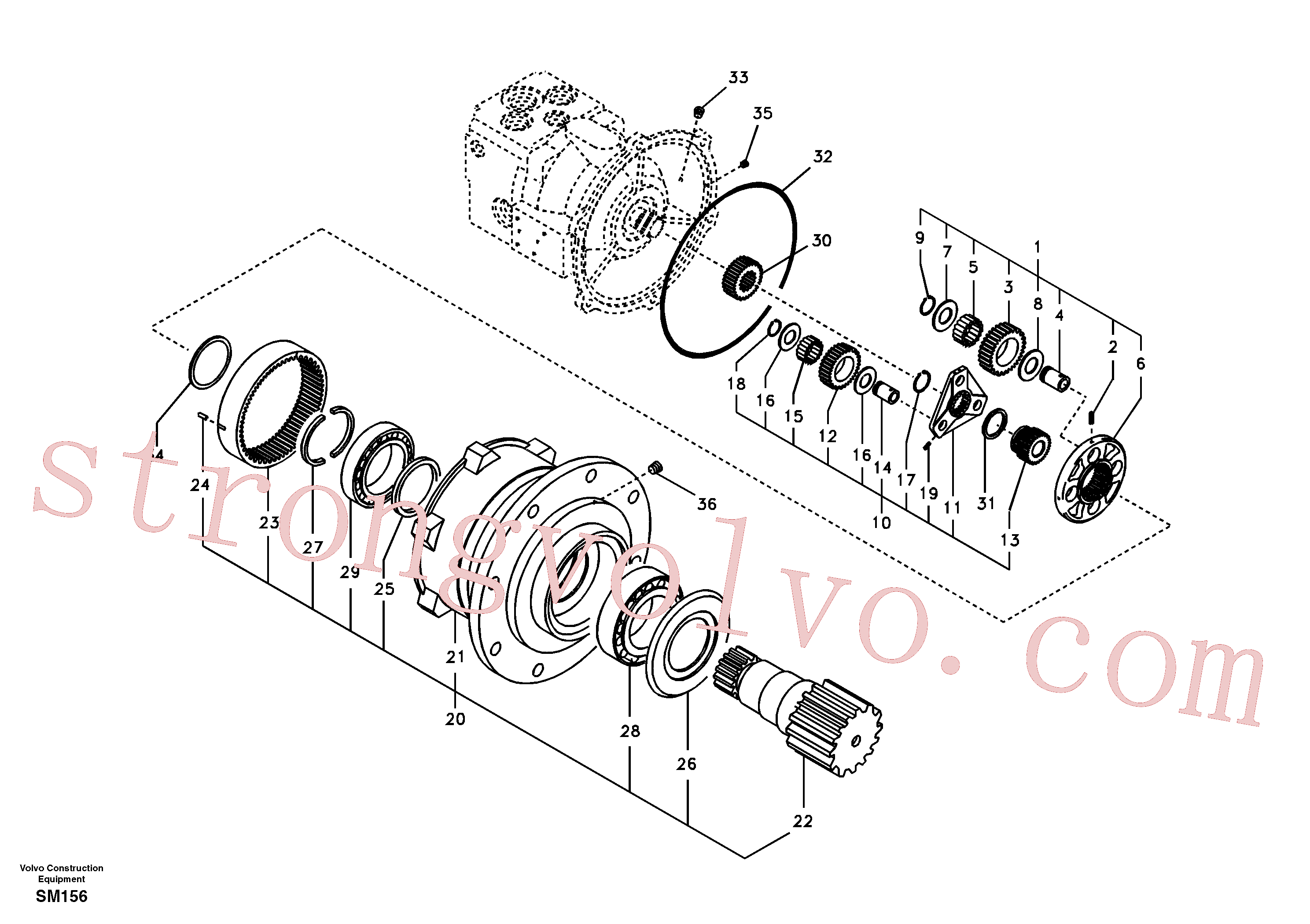 SA8230-31230 Volvo Caixa de velocidades rotativa(SM156 Montagem)