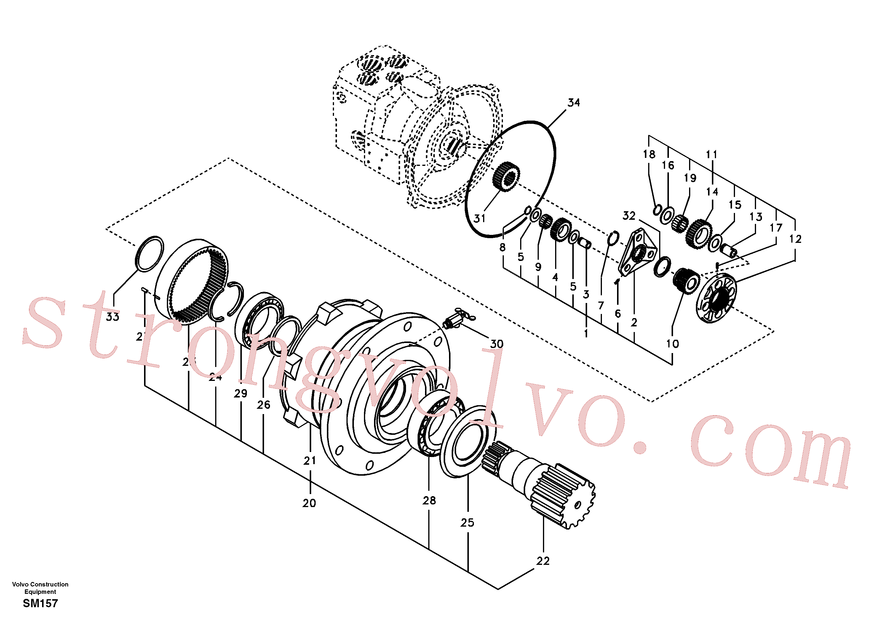 VOE14503935 Volvo Caixa de velocidades rotativa(SM157 Montagem)