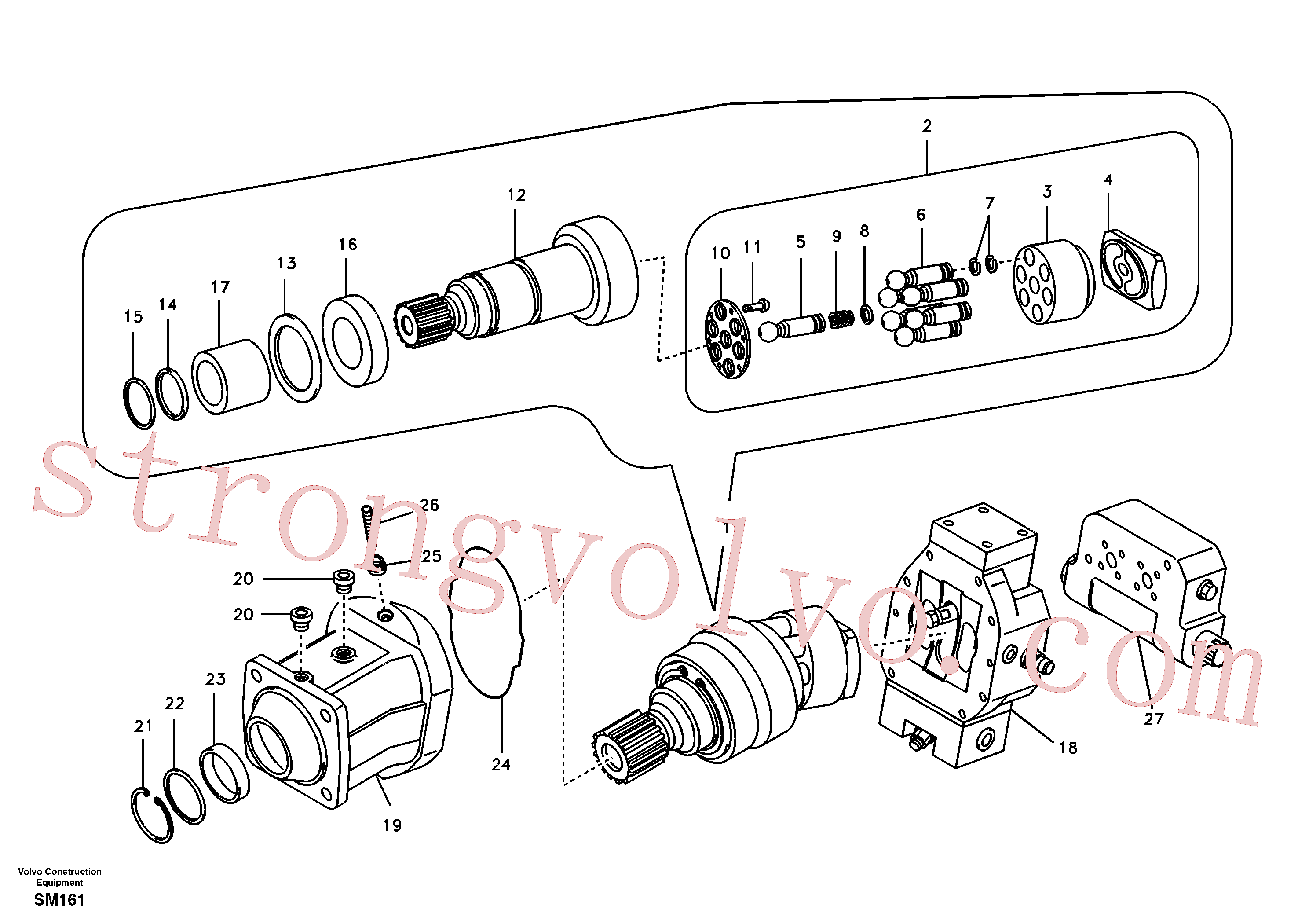 SA8230-29300 Volvo Motor de deslocação(SM161 Montagem)