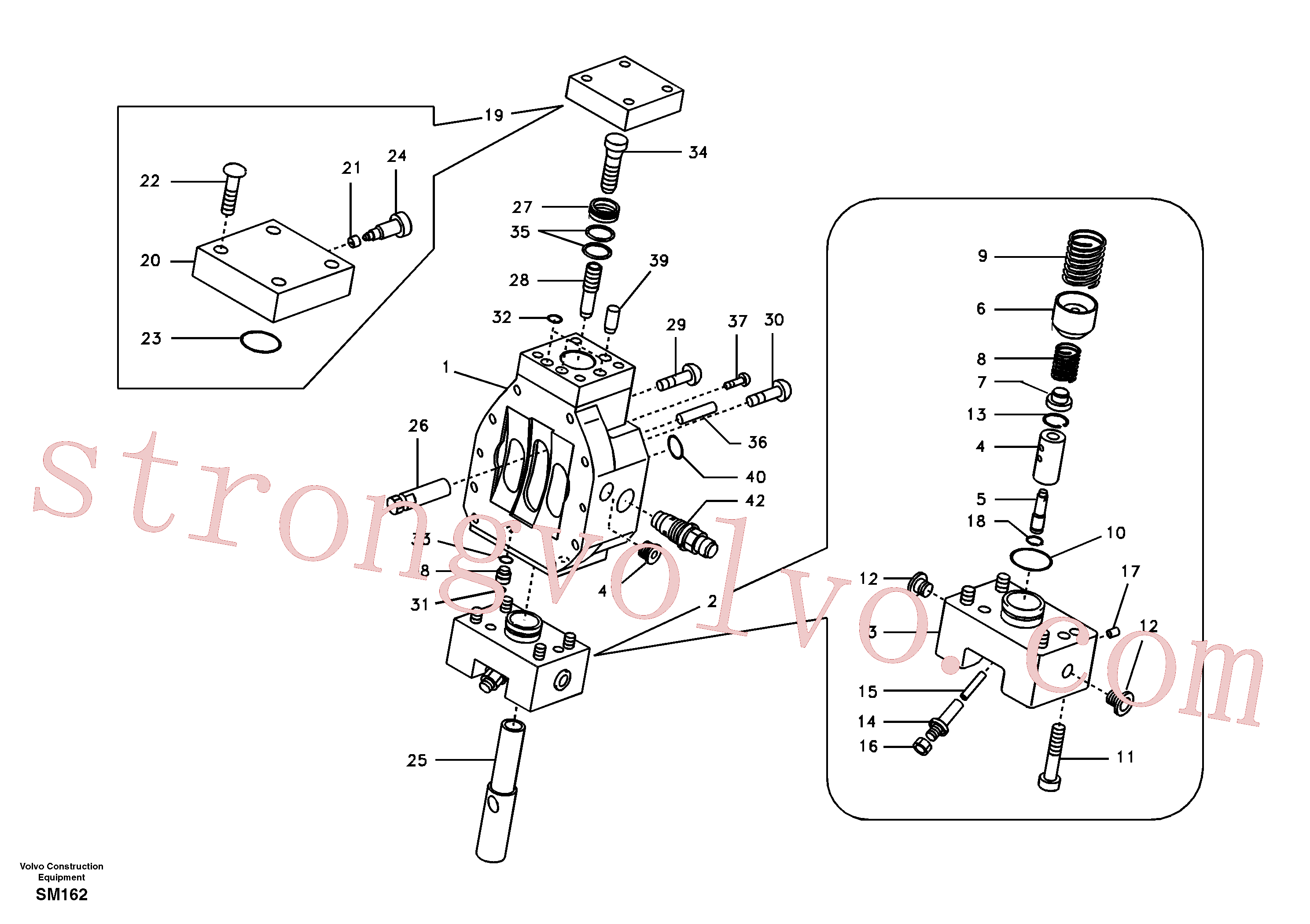 VOE11708386 Volvo Válvula de comando, motor de curso(SM162 Montagem)
