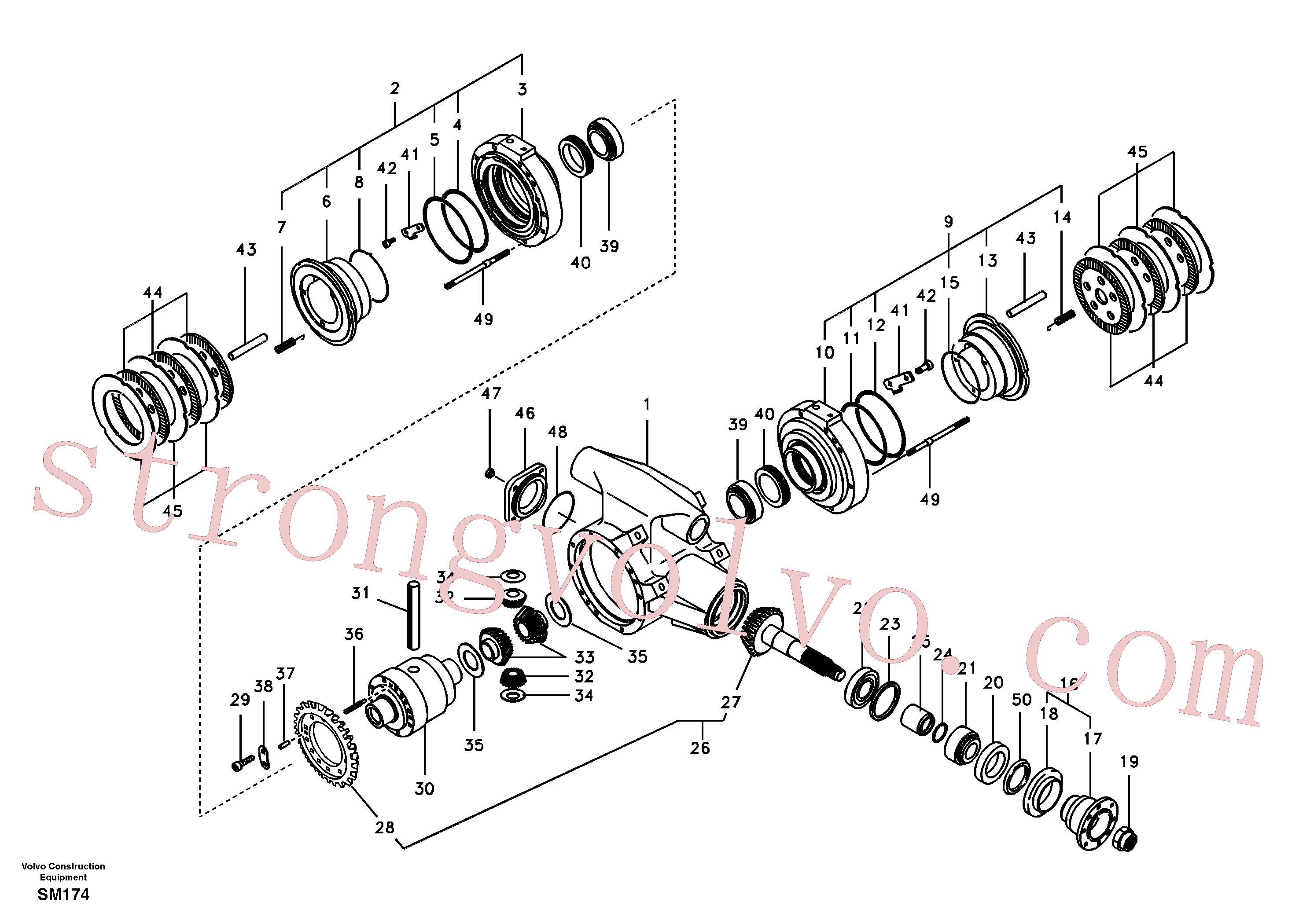 SA9016-10802 Volvo Diferencial, eixo dianteiro(SM174 Montagem)