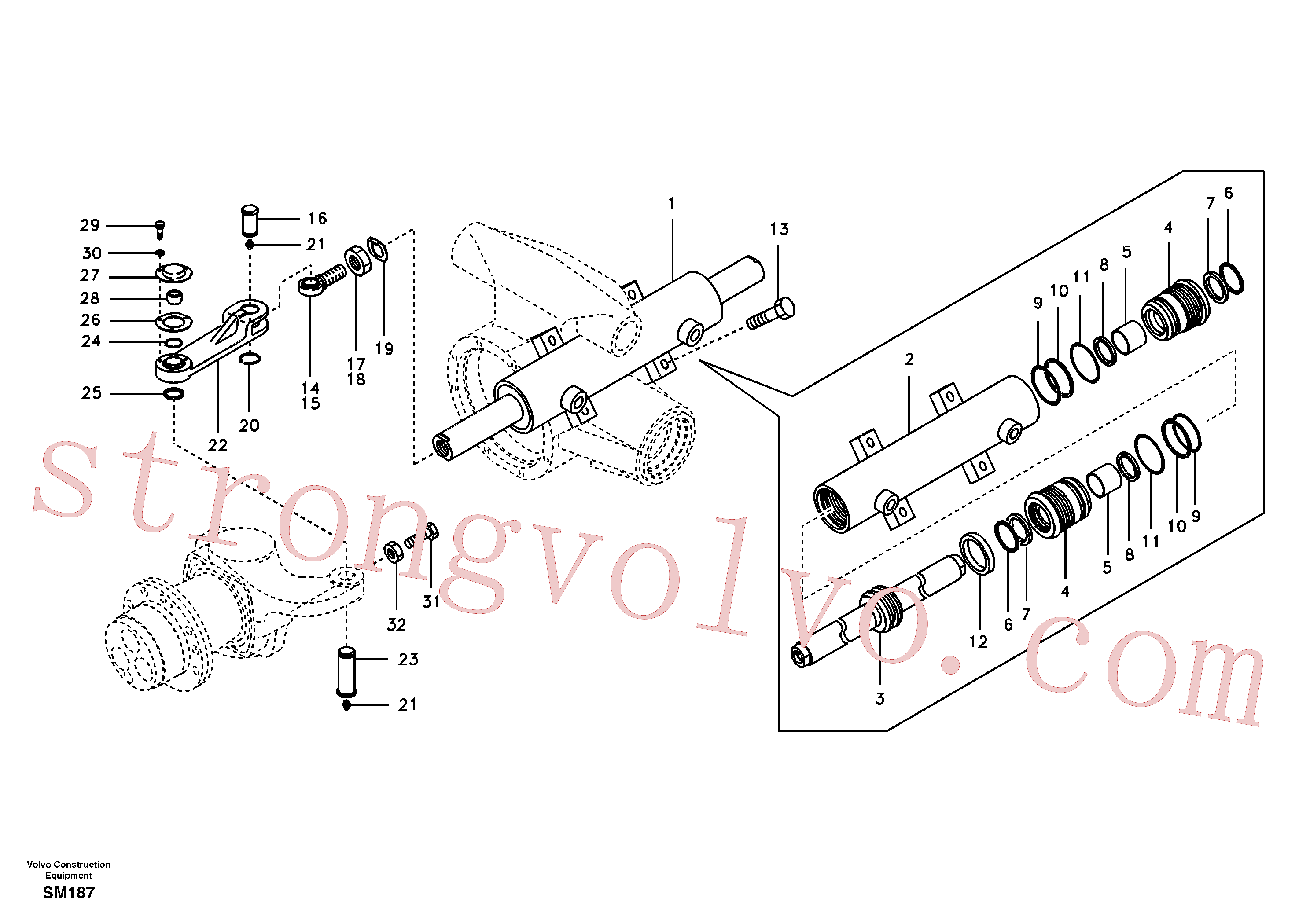 SA9011-10803 Volvo Cilindro da direcção(SM187 Montagem)