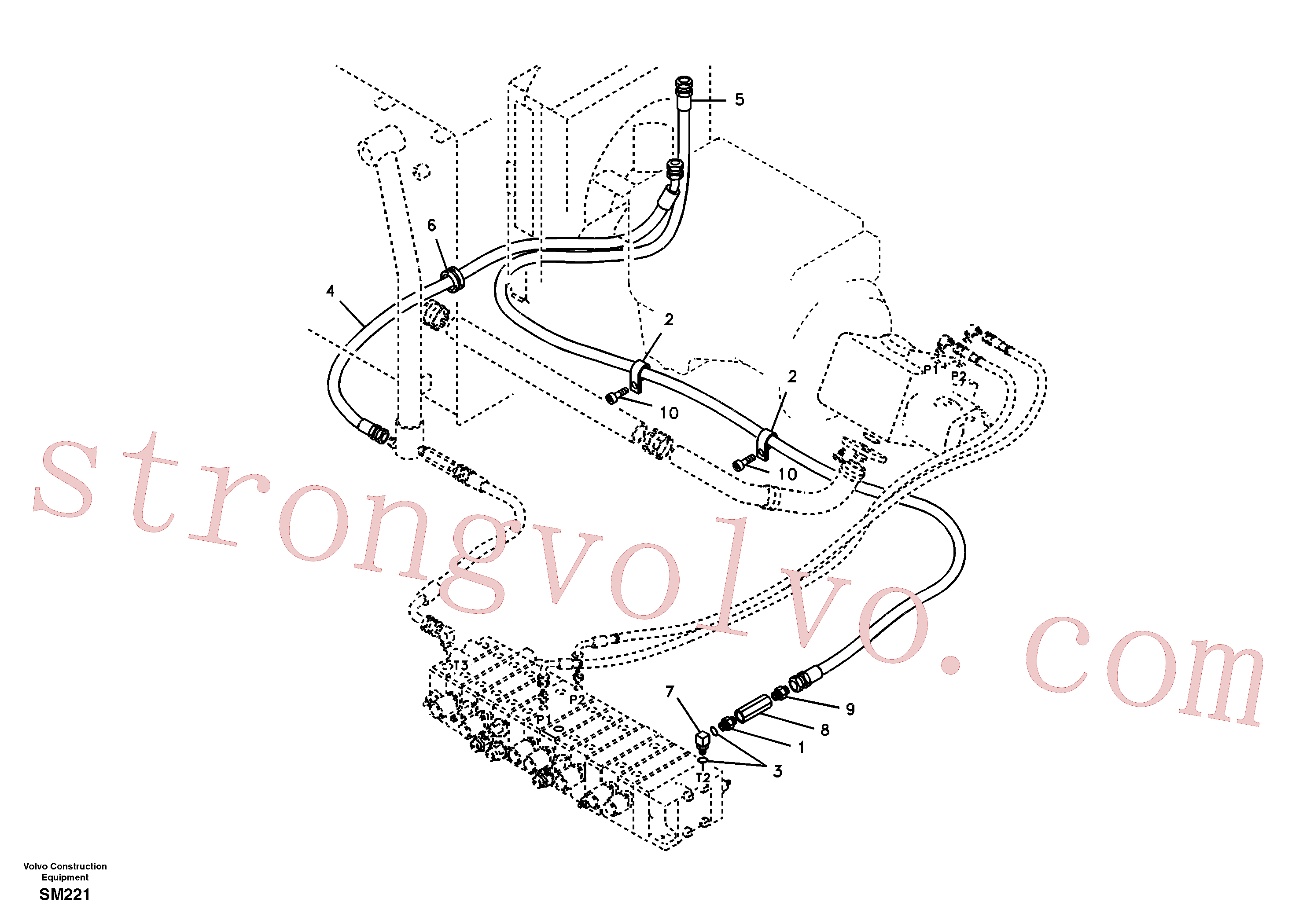 SA9411-95160 Volvo Sistema hidráulico, tanque hidráulico para o refrigerador de óleo hidráulico(SM221 Montagem)