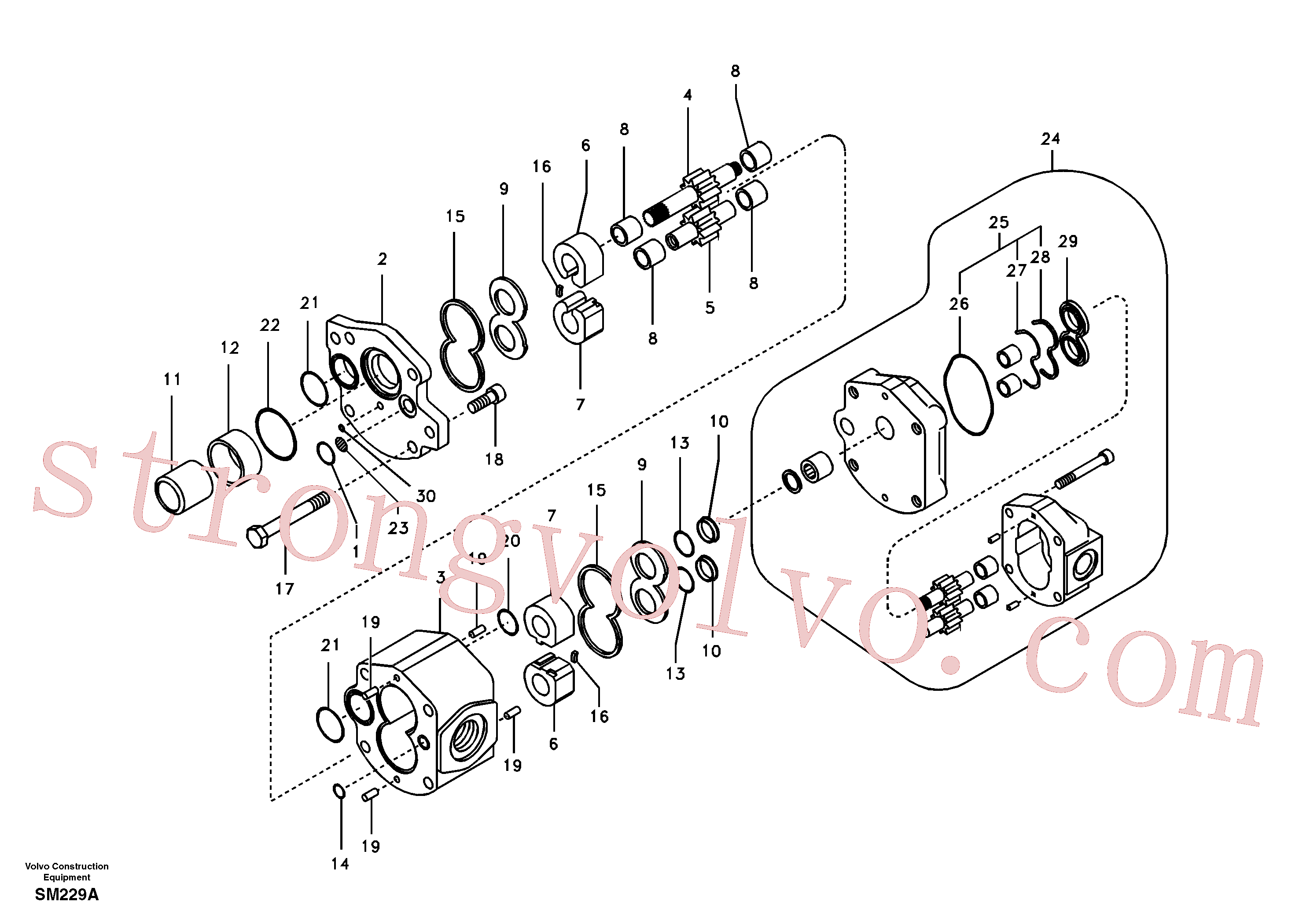 SA8230-02940 Volvo Bomba da engrenagem hidráulica(SM229A Montagem)