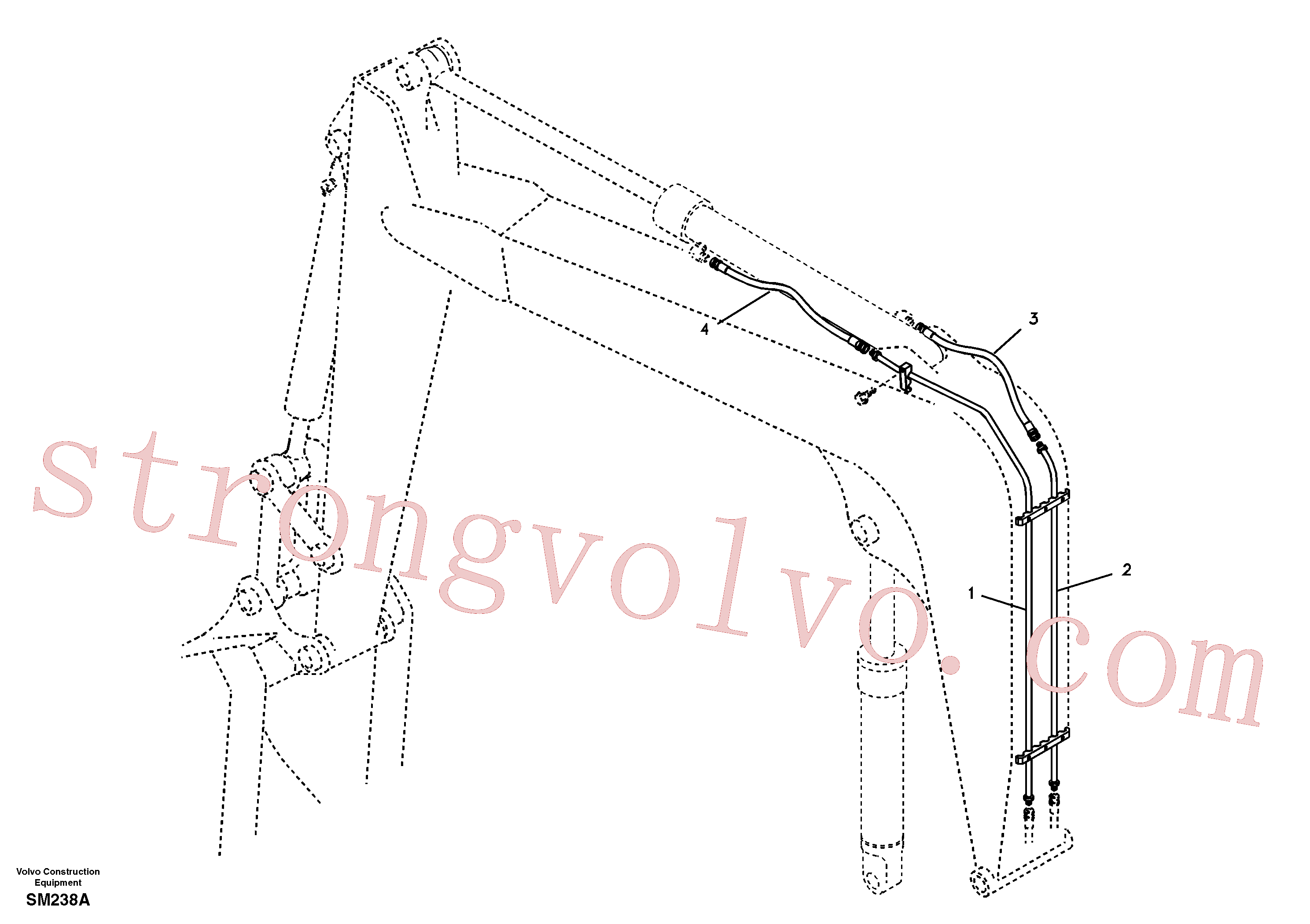 SA9451-04715 Volvo Hidráulica de serviço, ruptura do braço de afundamento(SM238A Montagem)
