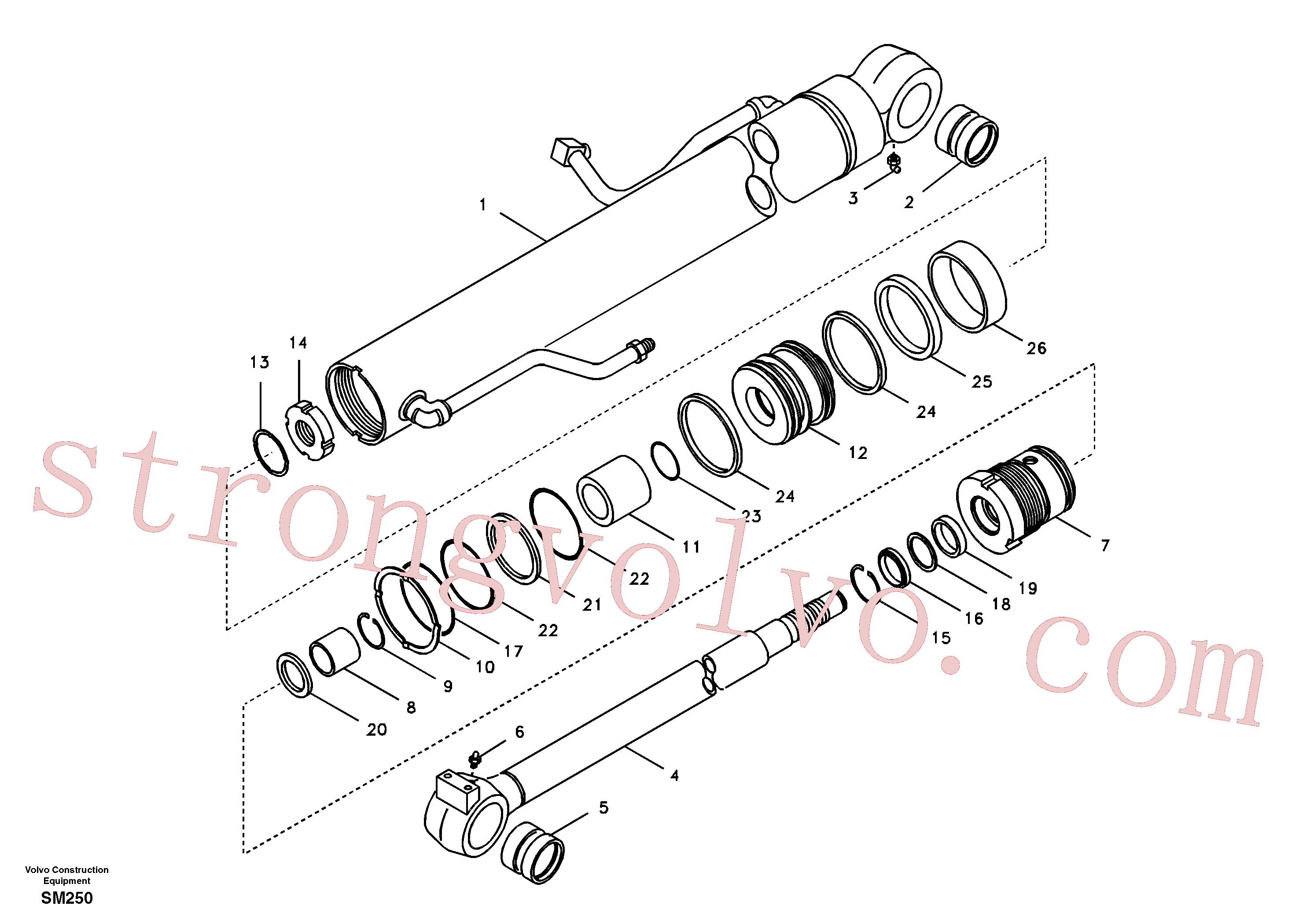 SA9511-12048 Volvo Cilindro da lança(SM250 Montagem)