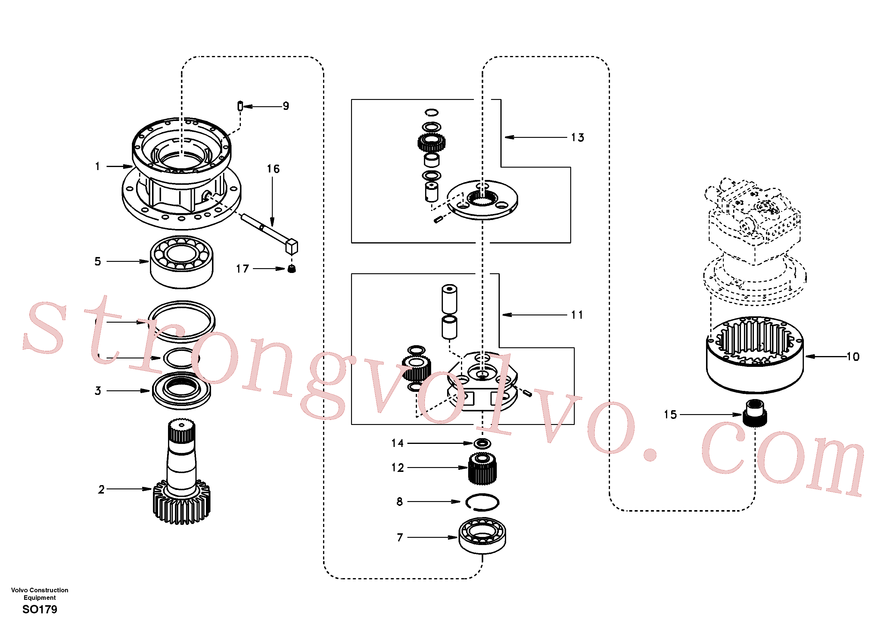Atacado SA7118-27291 Bearing Volvo escavadeira
