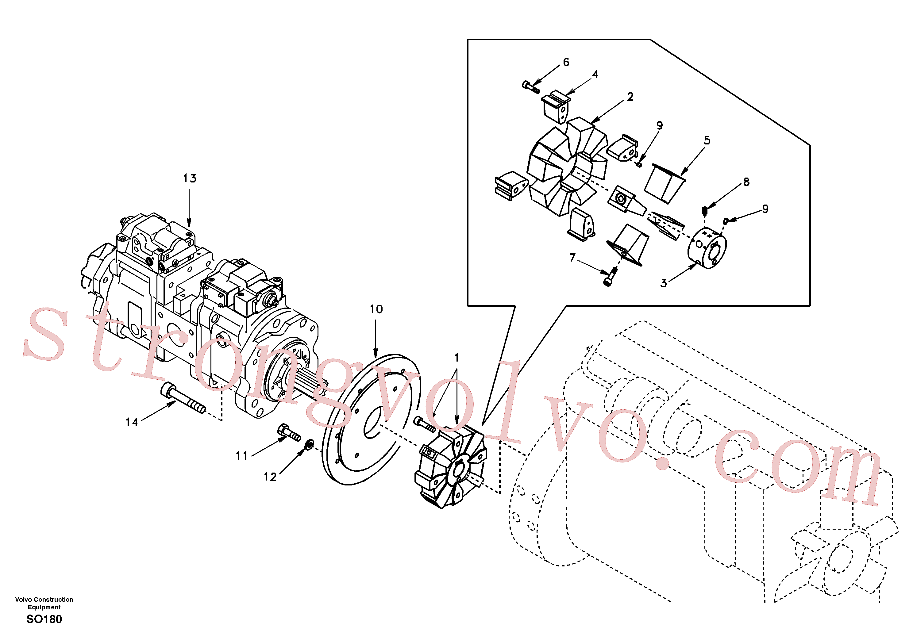 Atacado SA14509682 Element Volvo escavadeira