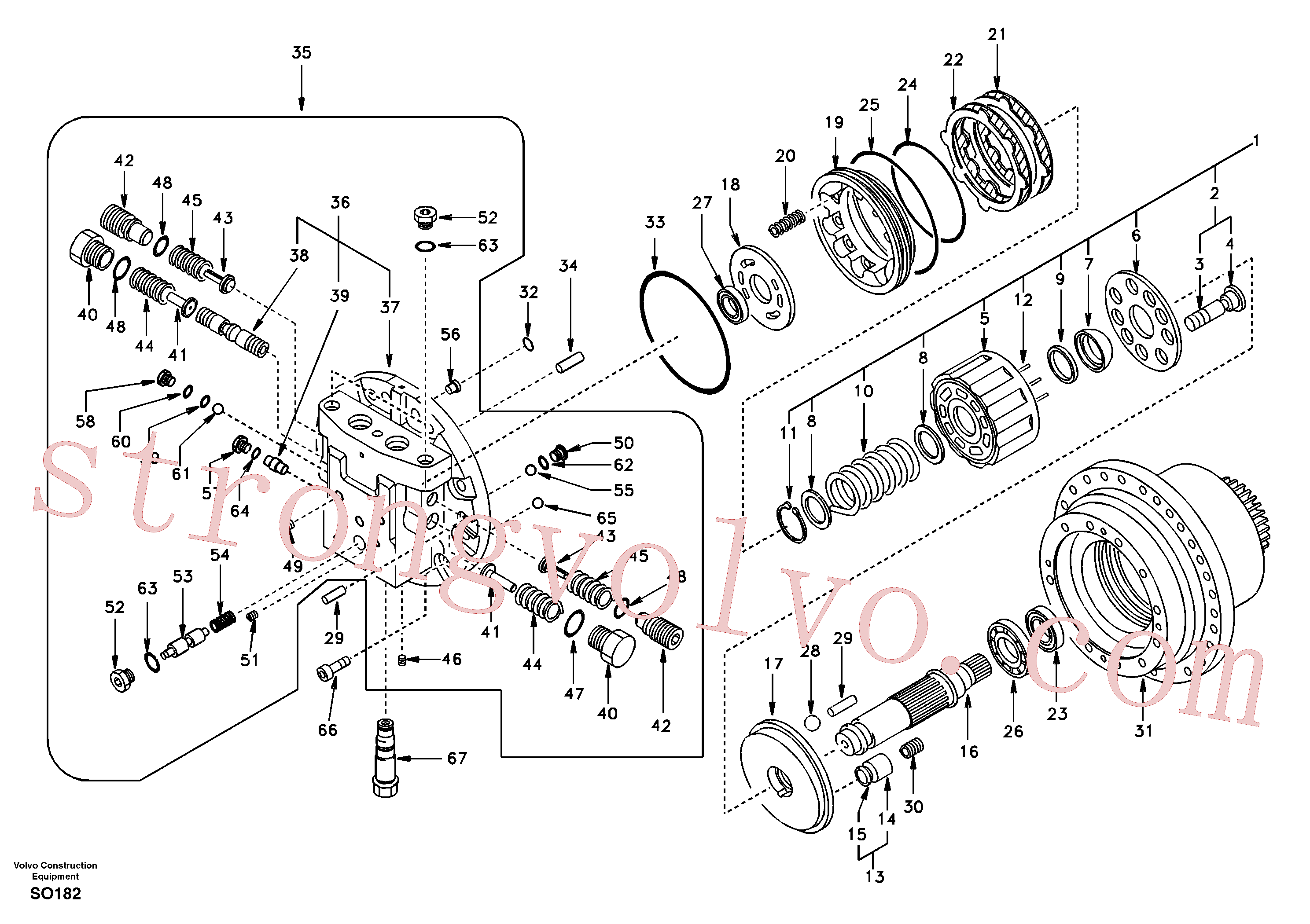 SA8230-21530 Volvo Motor de deslocação(SO182 Montagem)
