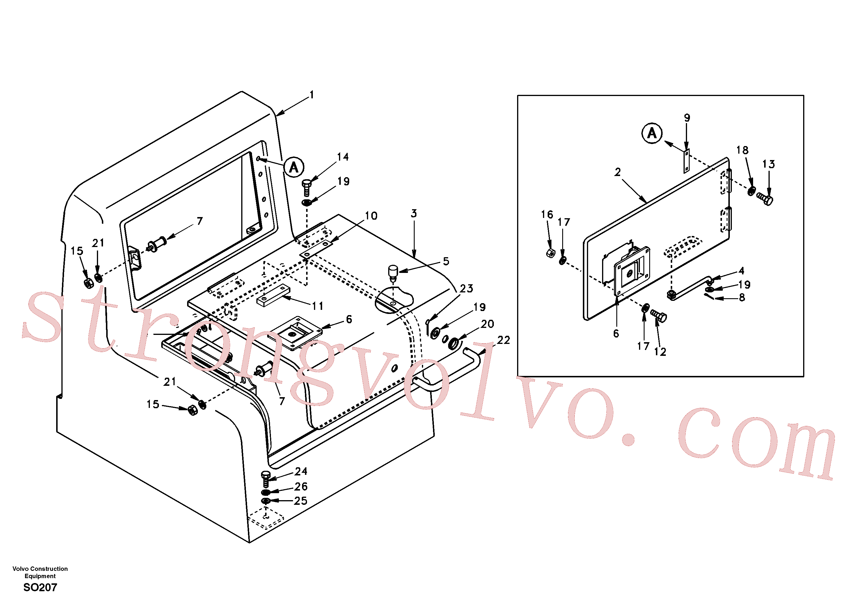 SA9131-11000 Volvo Caixa de ferramentas, blindagem(SO207 Montagem)