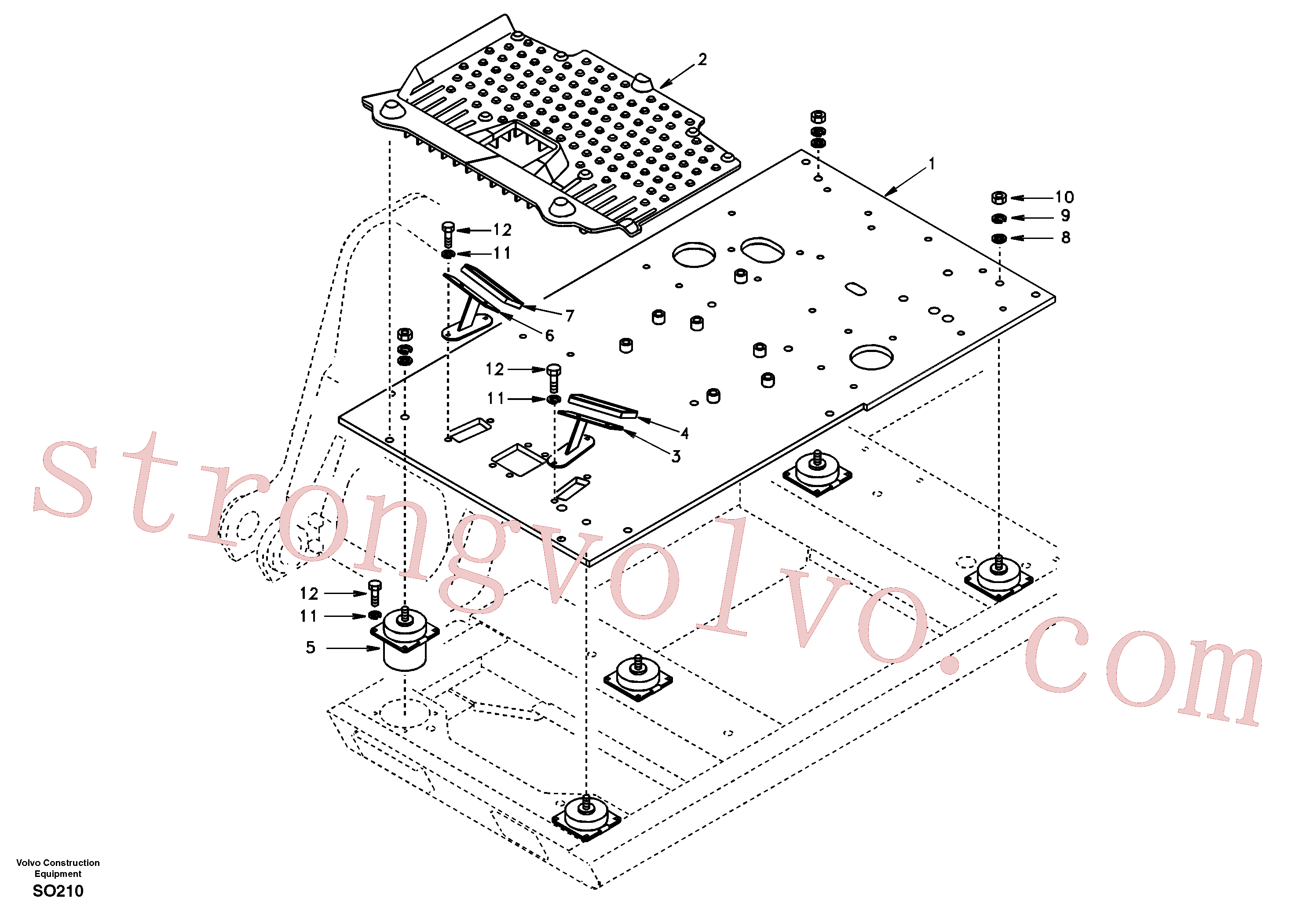 SA9014-11006 Volvo Chão da cabina(SO210 Montagem)