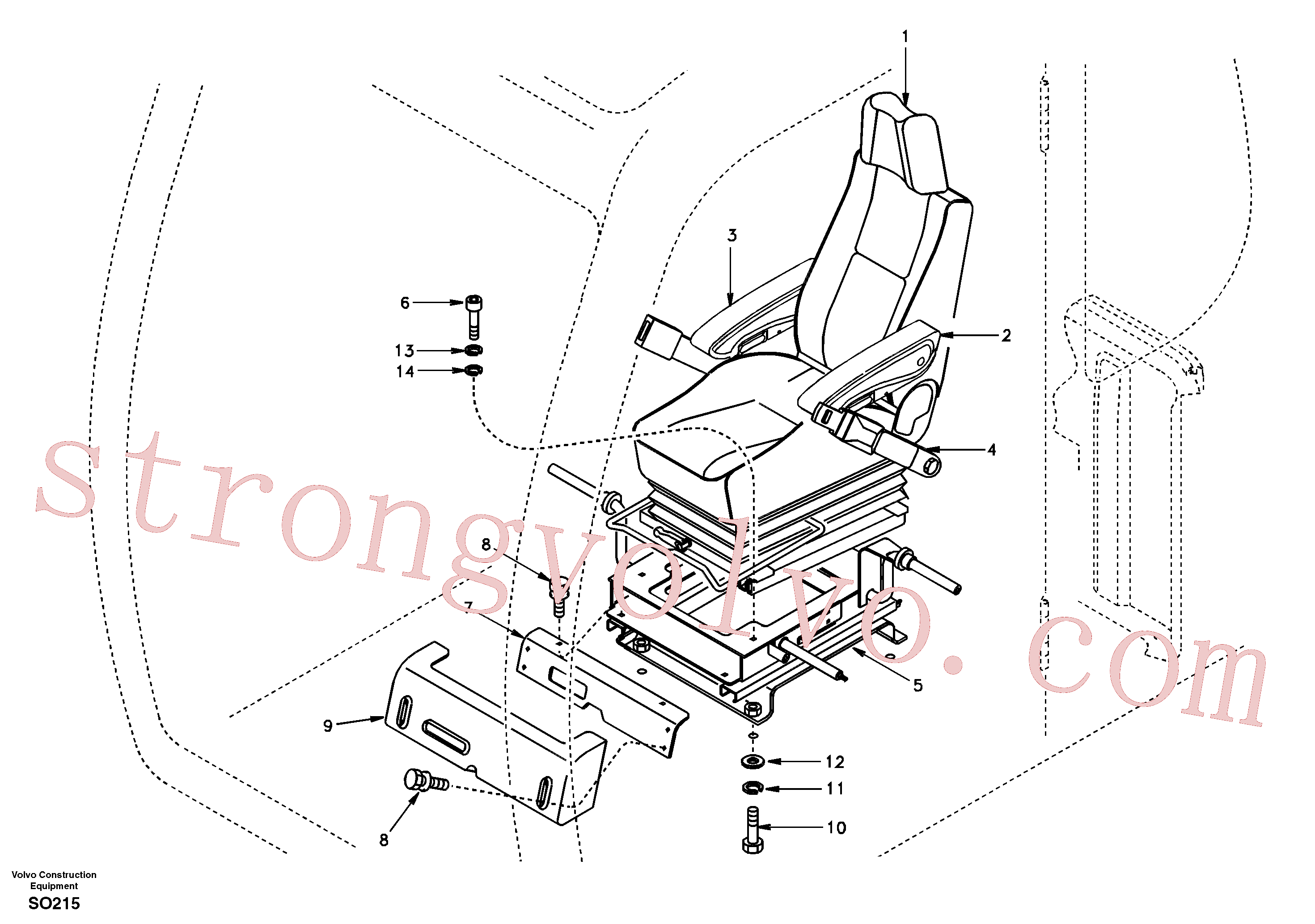 SA9011-11208 Volvo Banco do operador com acessórios(SO215 Montagem)
