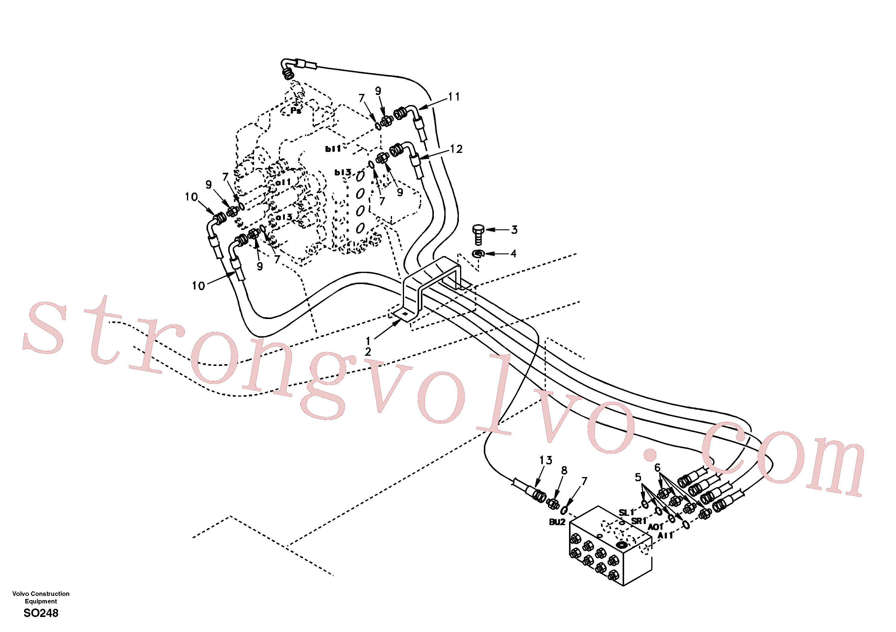SA9453-03232 Volvo Sistema servomotor, válvula de comando para válvula de comando à distância(SO248 Montagem)