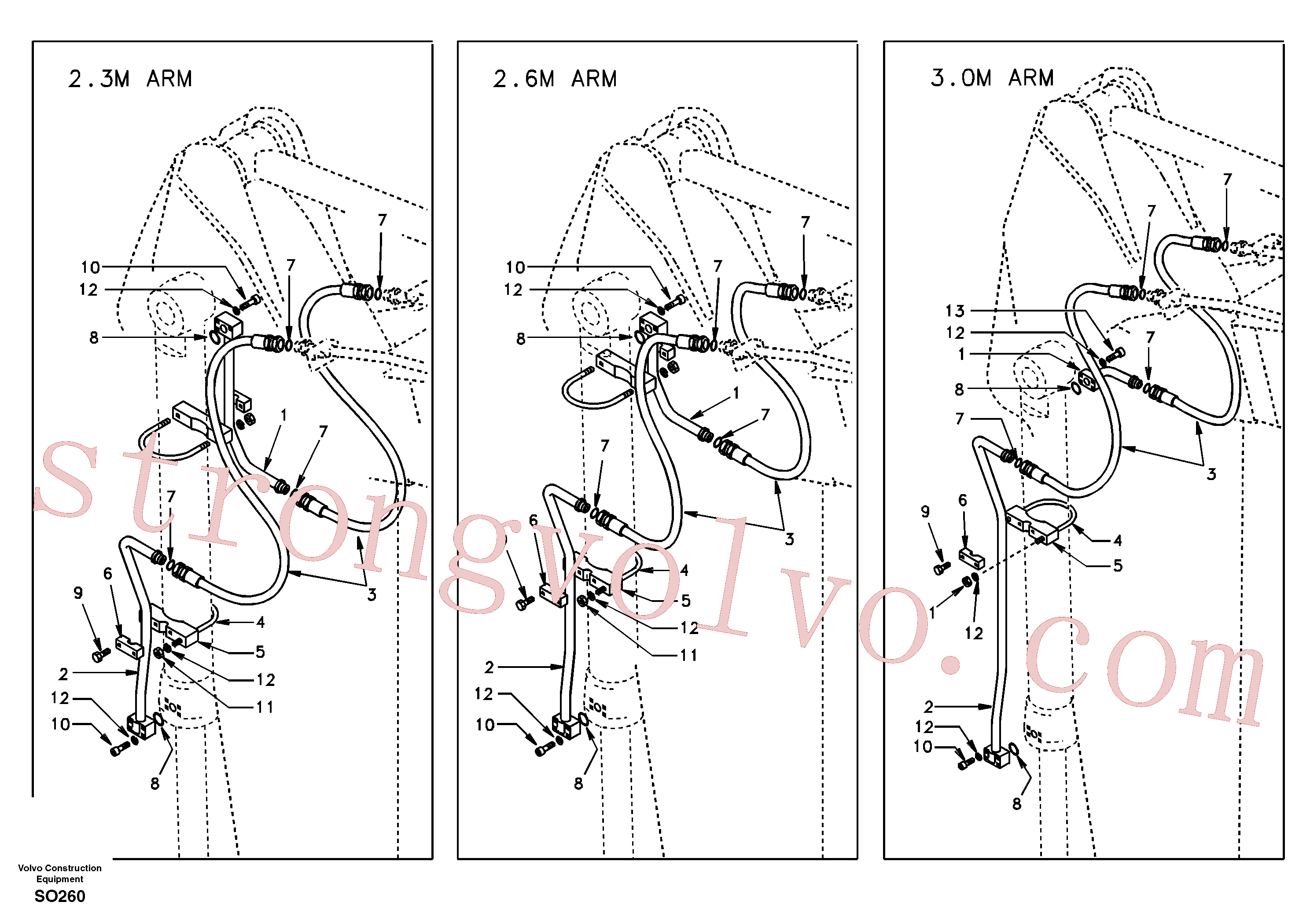 VOE968931 Volvo Hidráulica de serviço, ruptura do braço de afundamento(SO260 Montagem)