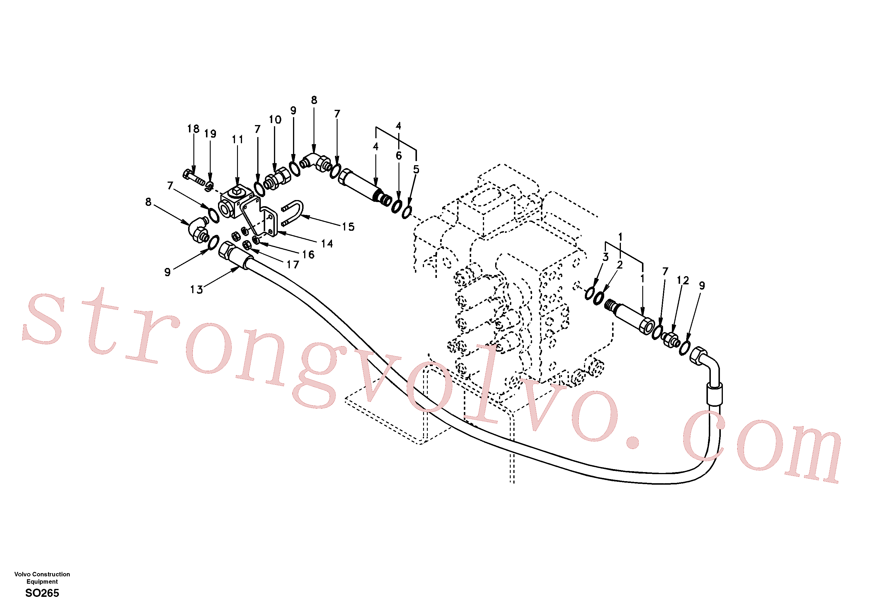 SA7270-11210 Volvo Hidráulica de serviço, martelo e cortador para fluxo da bomba auxiliar(SO265 Montagem)