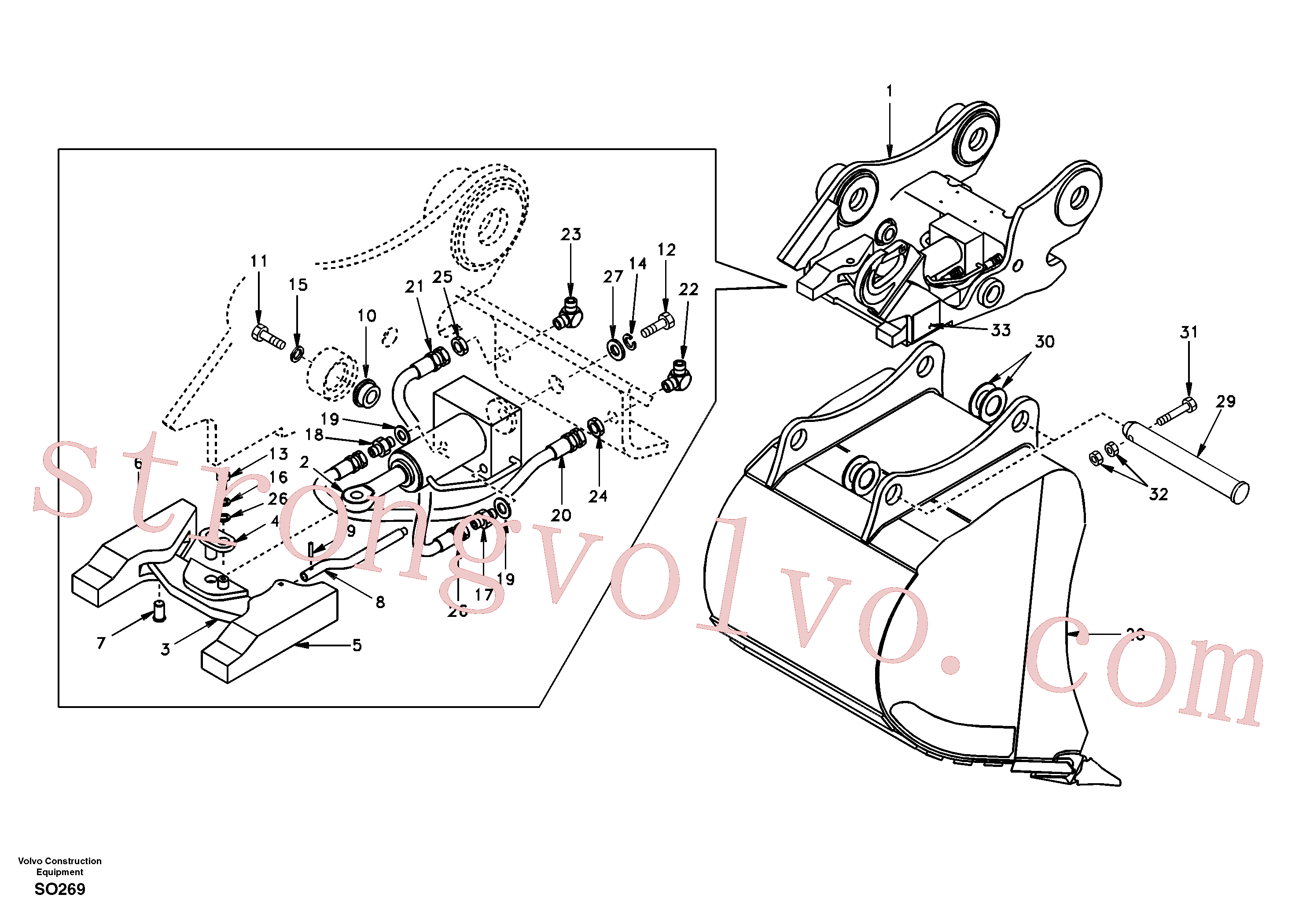 SA1171-75350 Volvo Suporte de acoplamento, QuickFit(SO269 Montagem)