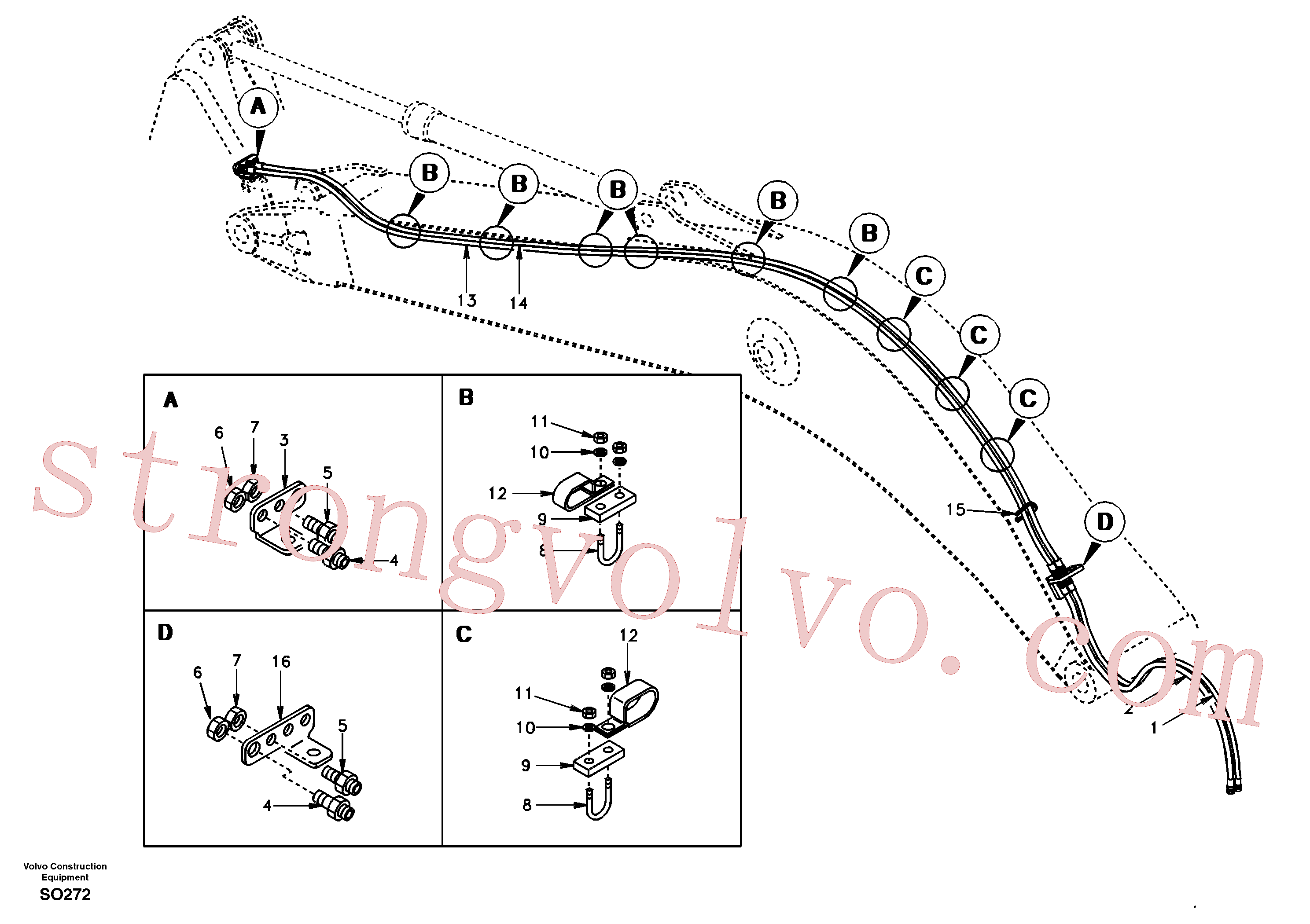 Volvo Acessórios para escavadeira SA14509158 Bracket Acessórios