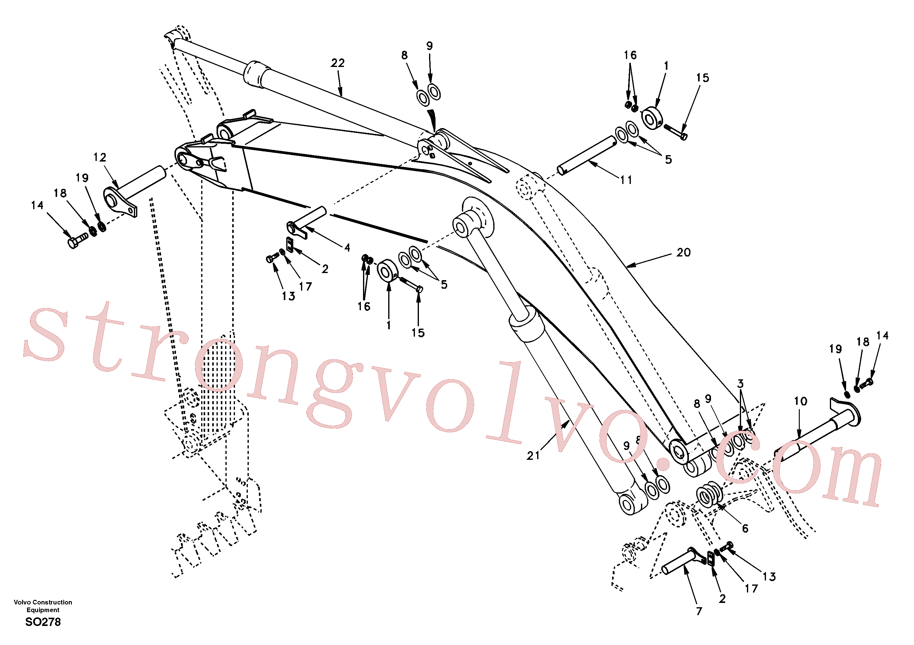 Volvo Acessórios para escavadeira VOE14510020 Boom Acessórios