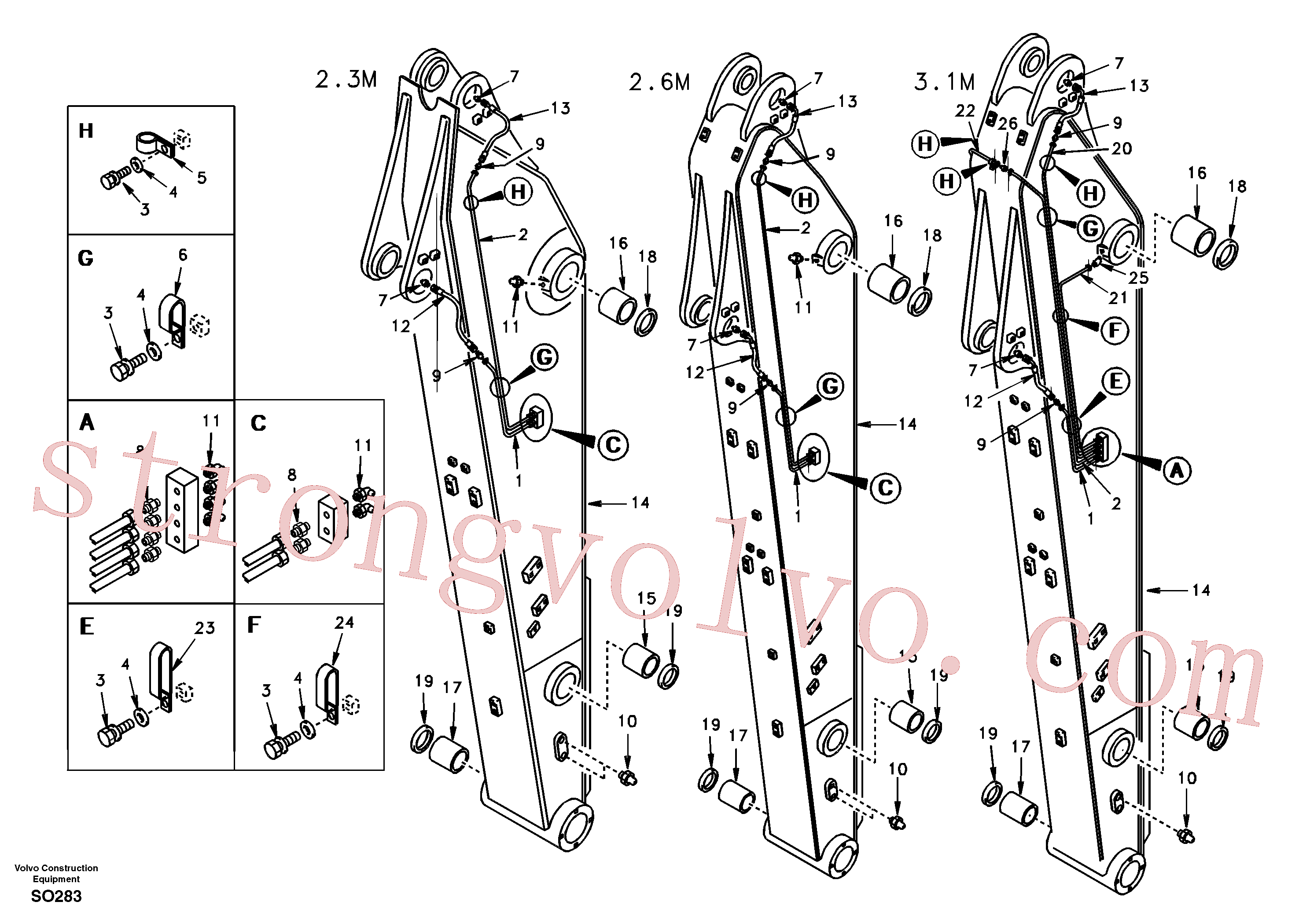 SA9482-02404 Volvo Tubagem de massa e do braço de afundamento com sede da tubagem(SO283 Montagem)