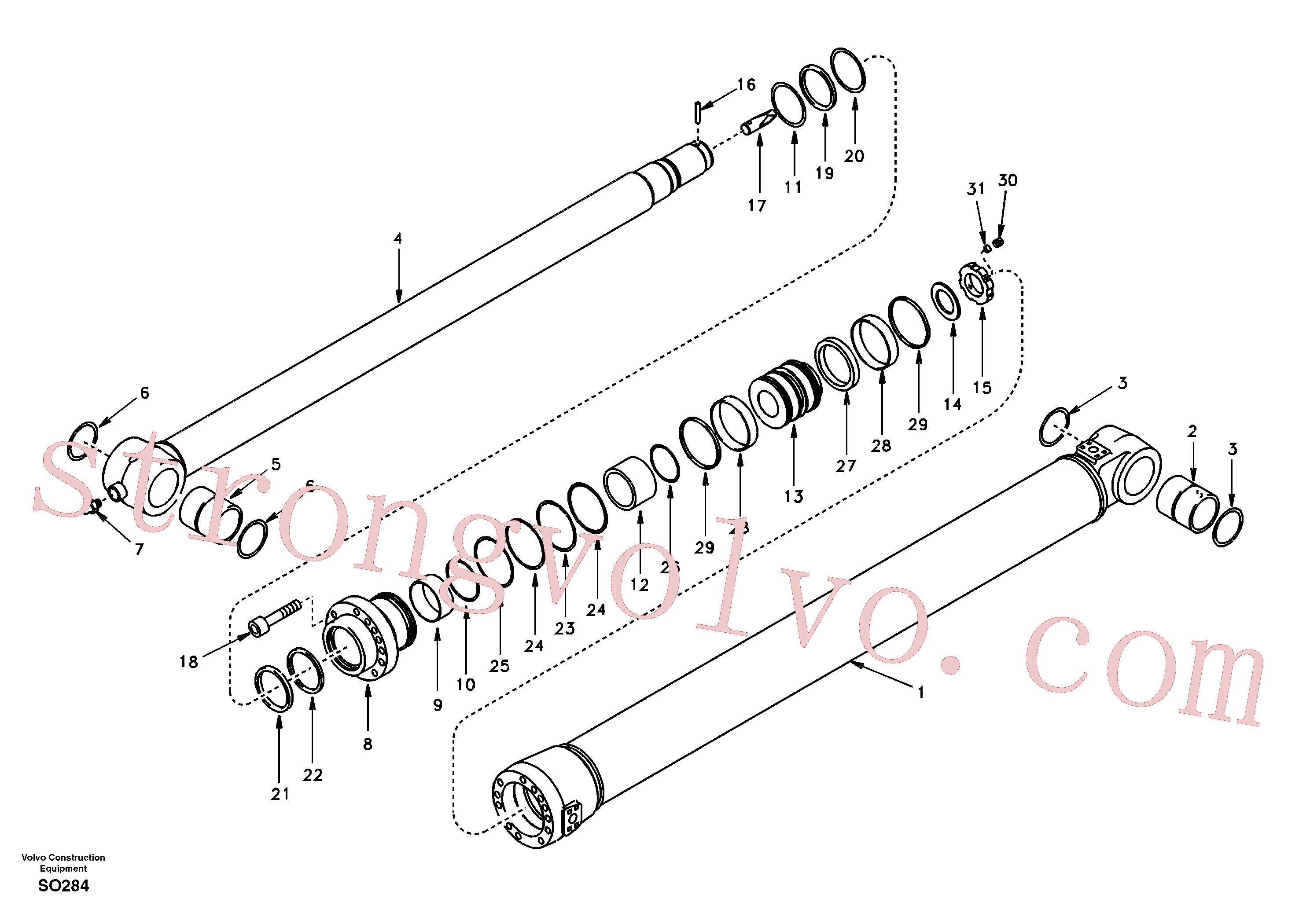 SA1146-00610 Volvo Cilindro do braço de afundamento(SO284 Montagem)