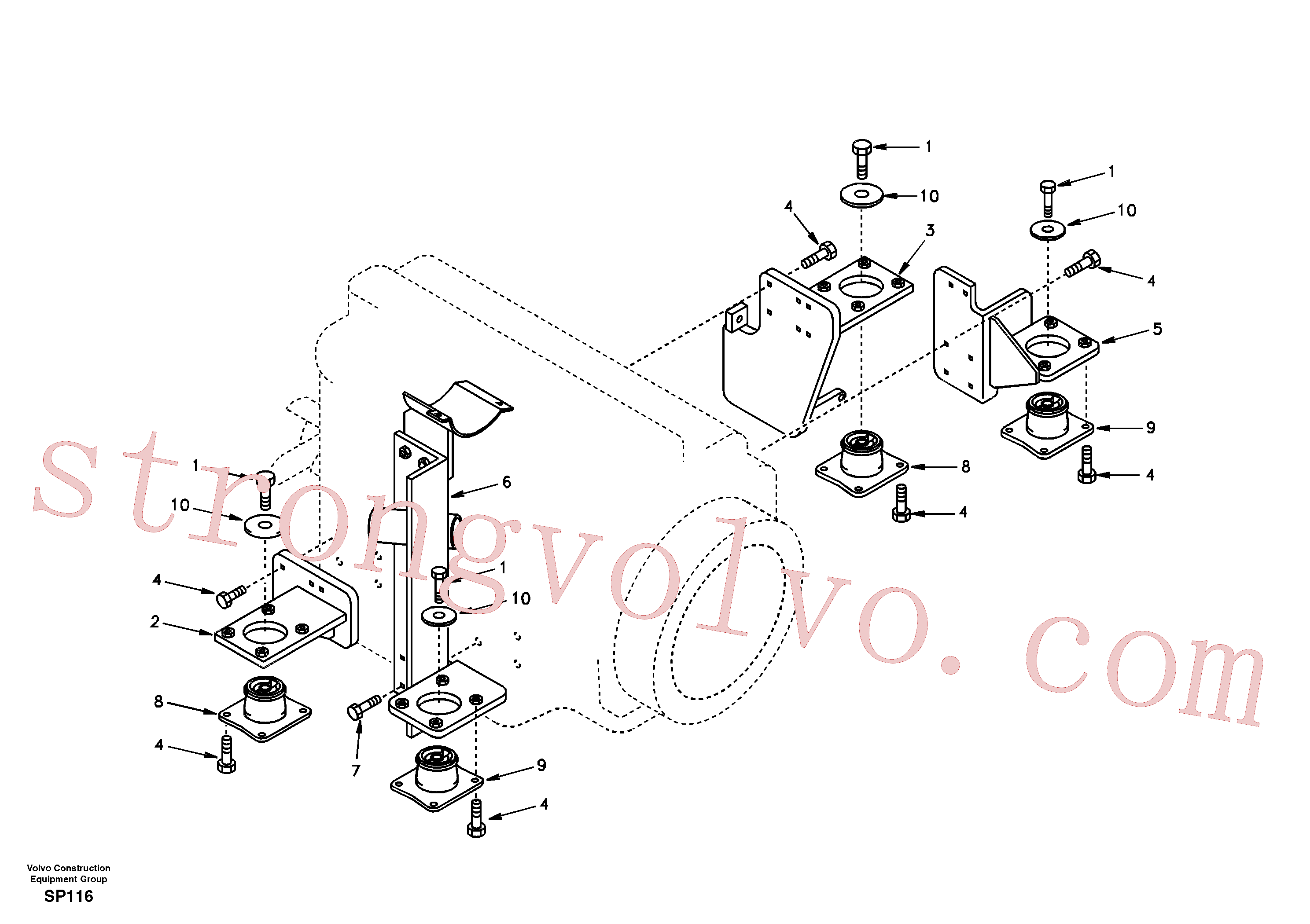 SA9014-11006 Volvo Apoio do motor(SP116 Montagem)