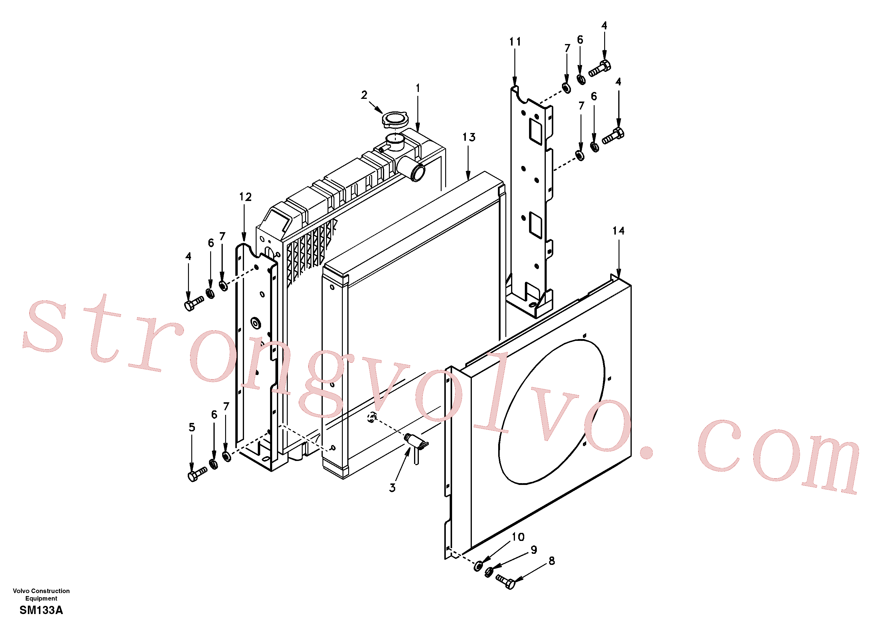 SA9011-11004 Volvo Radiador(SP133A Montagem)
