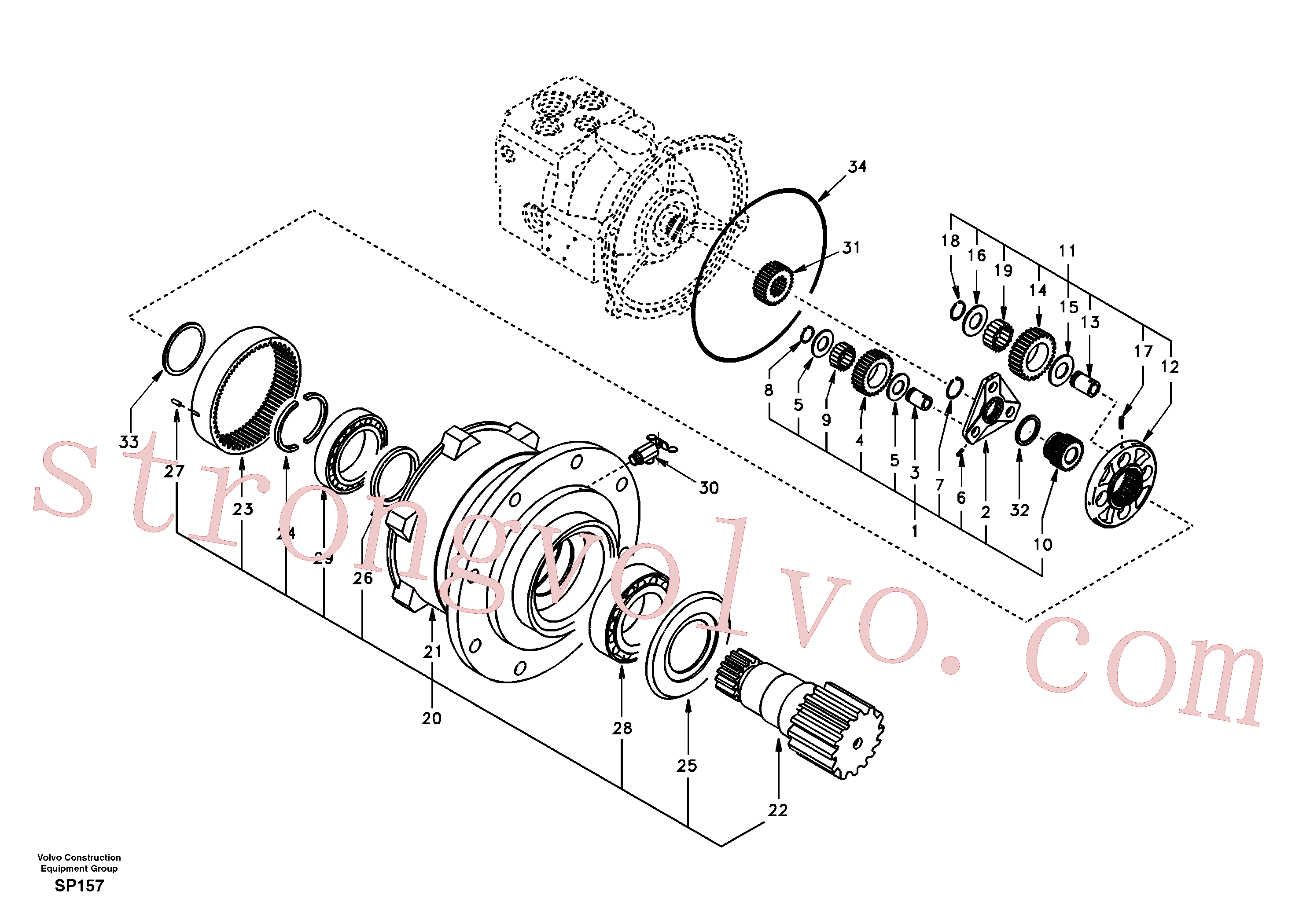 VOE14503935 Volvo Caixa de velocidades rotativa(SP157 Montagem)