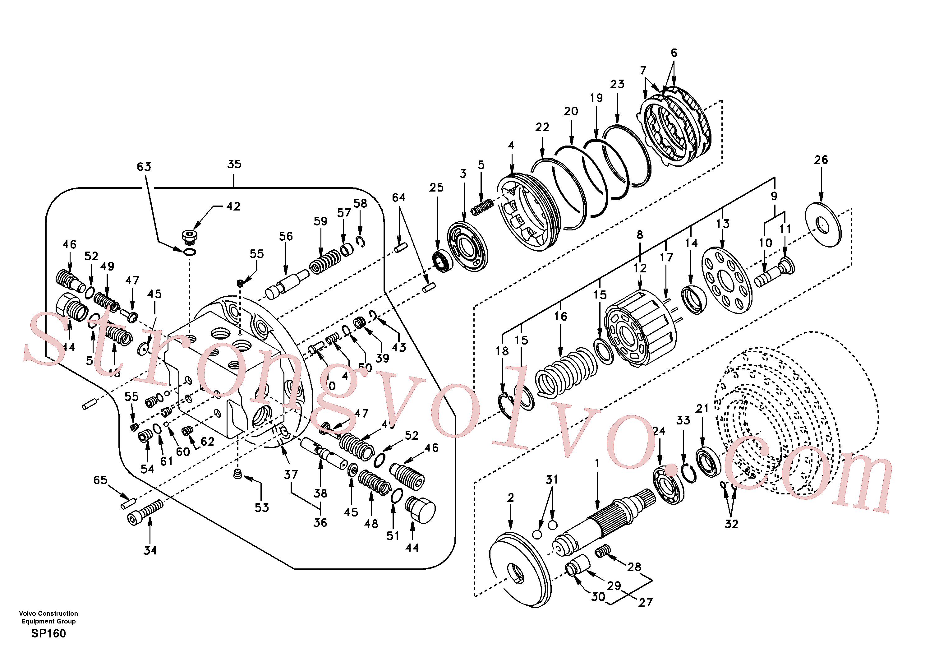 SA8230-23390 Volvo Motor de deslocação(SP160 Montagem)