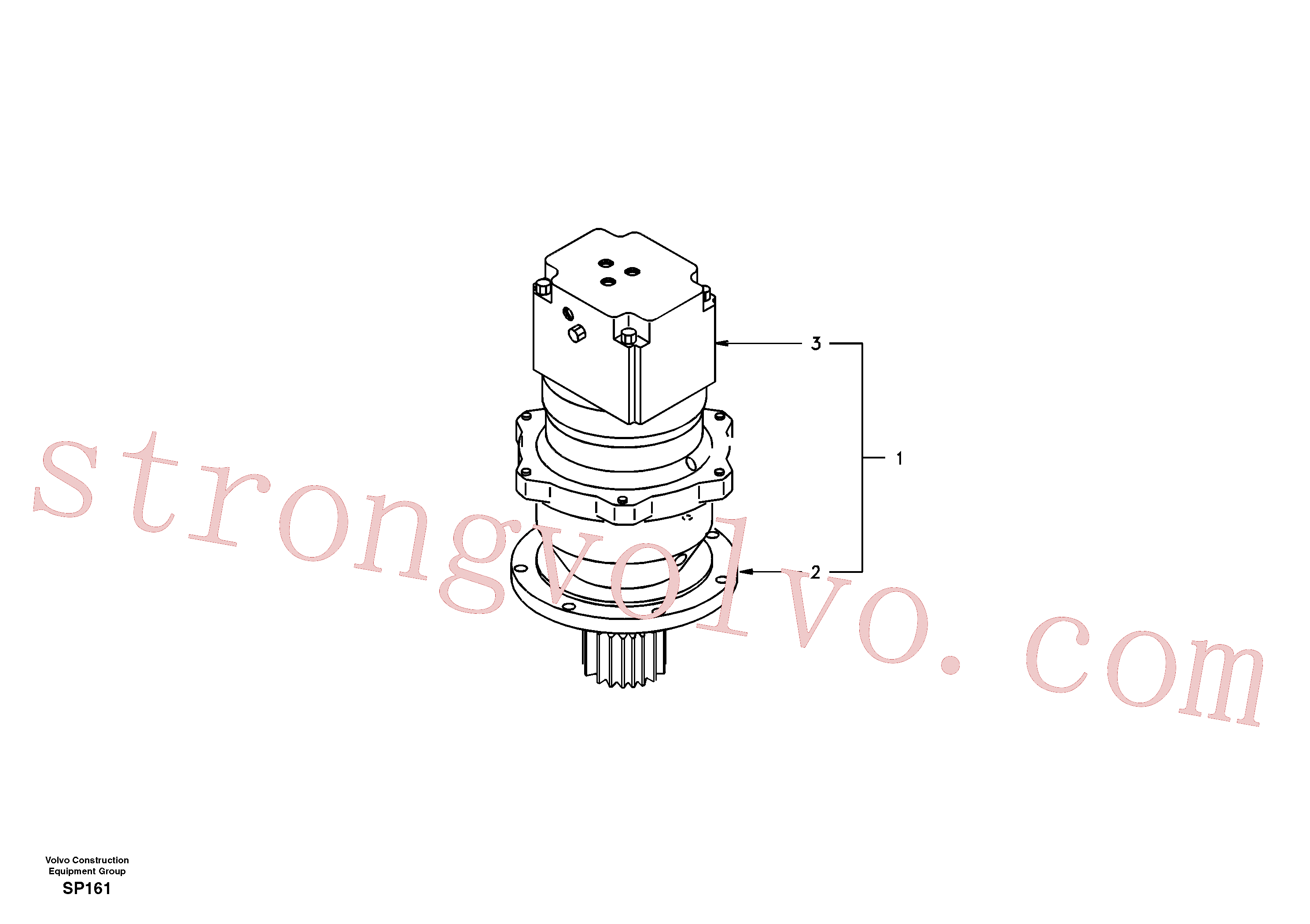 SA1155-30080 Volvo Motor de rotação com peças de montagem(SP161 Montagem)