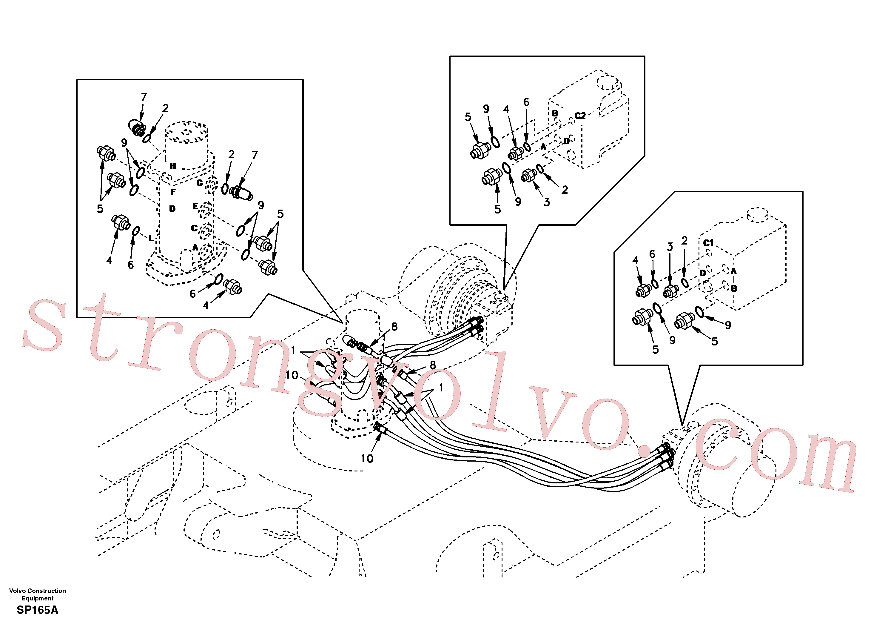 SA9451-13125 Volvo Linha da rótula, rótula ao motor de curso(SP165A Montagem)