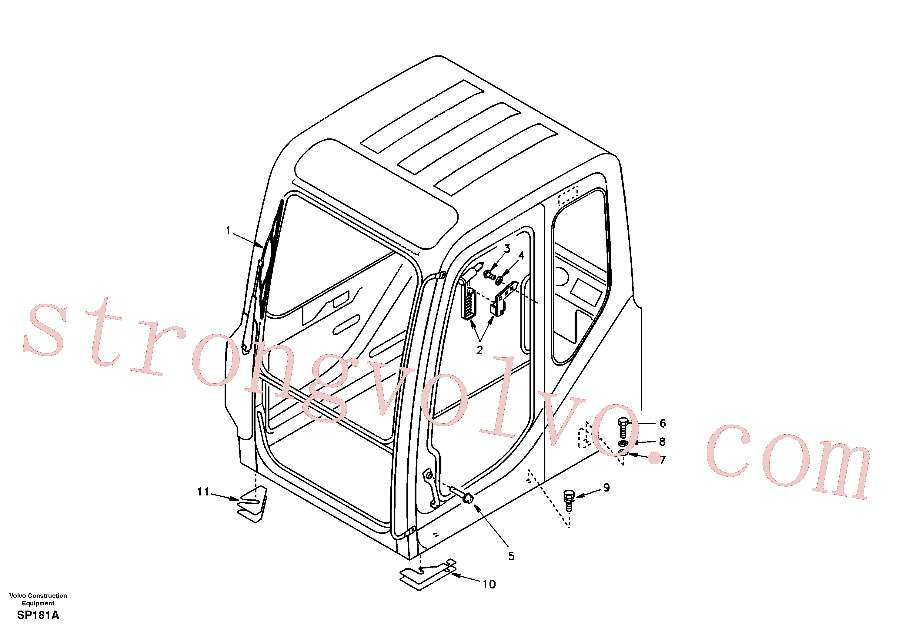 SA9041-21010 Volvo Apoio da cabina(SP181A Montagem)