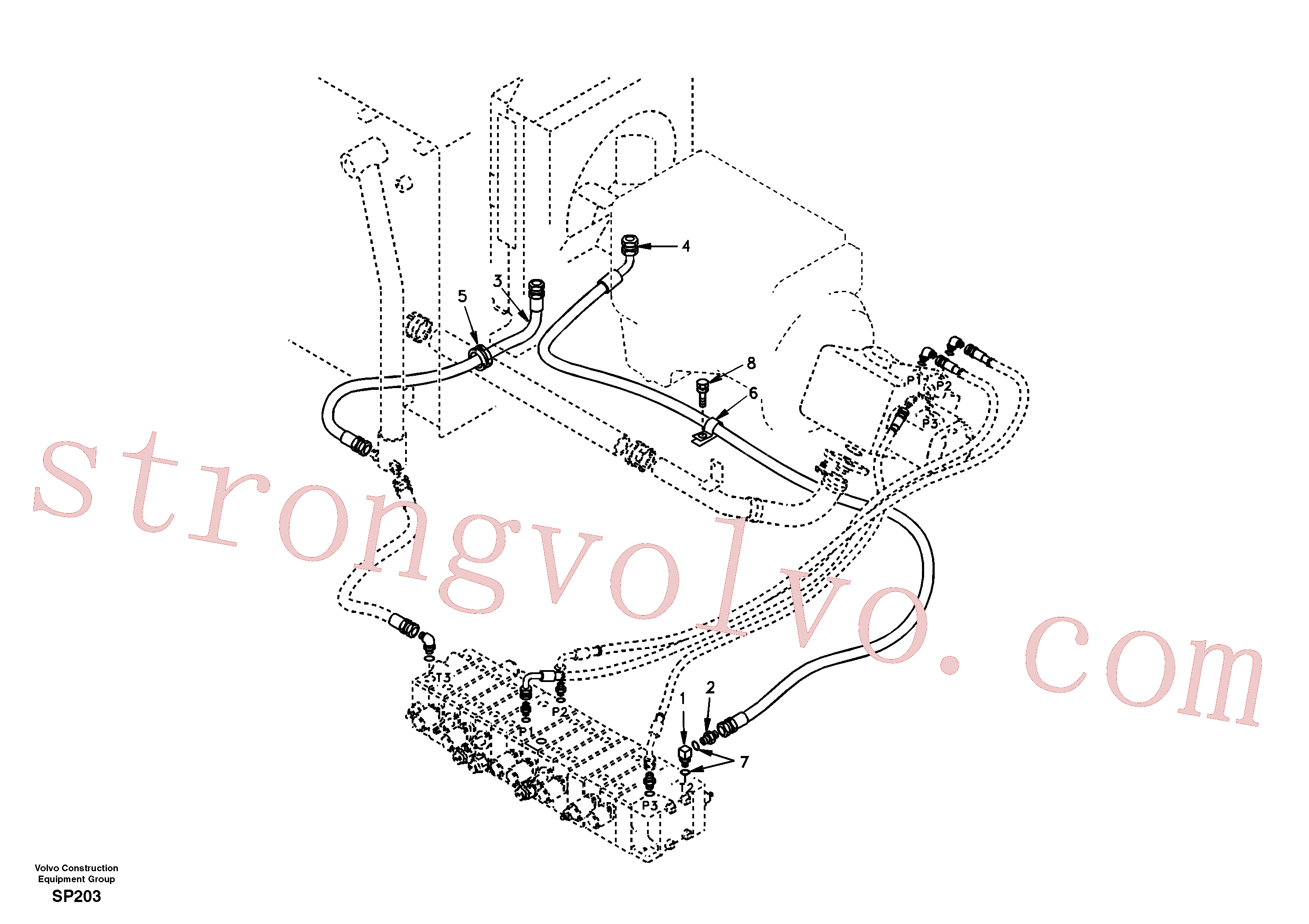 SA9411-95160 Volvo Sistema hidráulico, tanque hidráulico para o refrigerador de óleo hidráulico(SP203 Montagem)