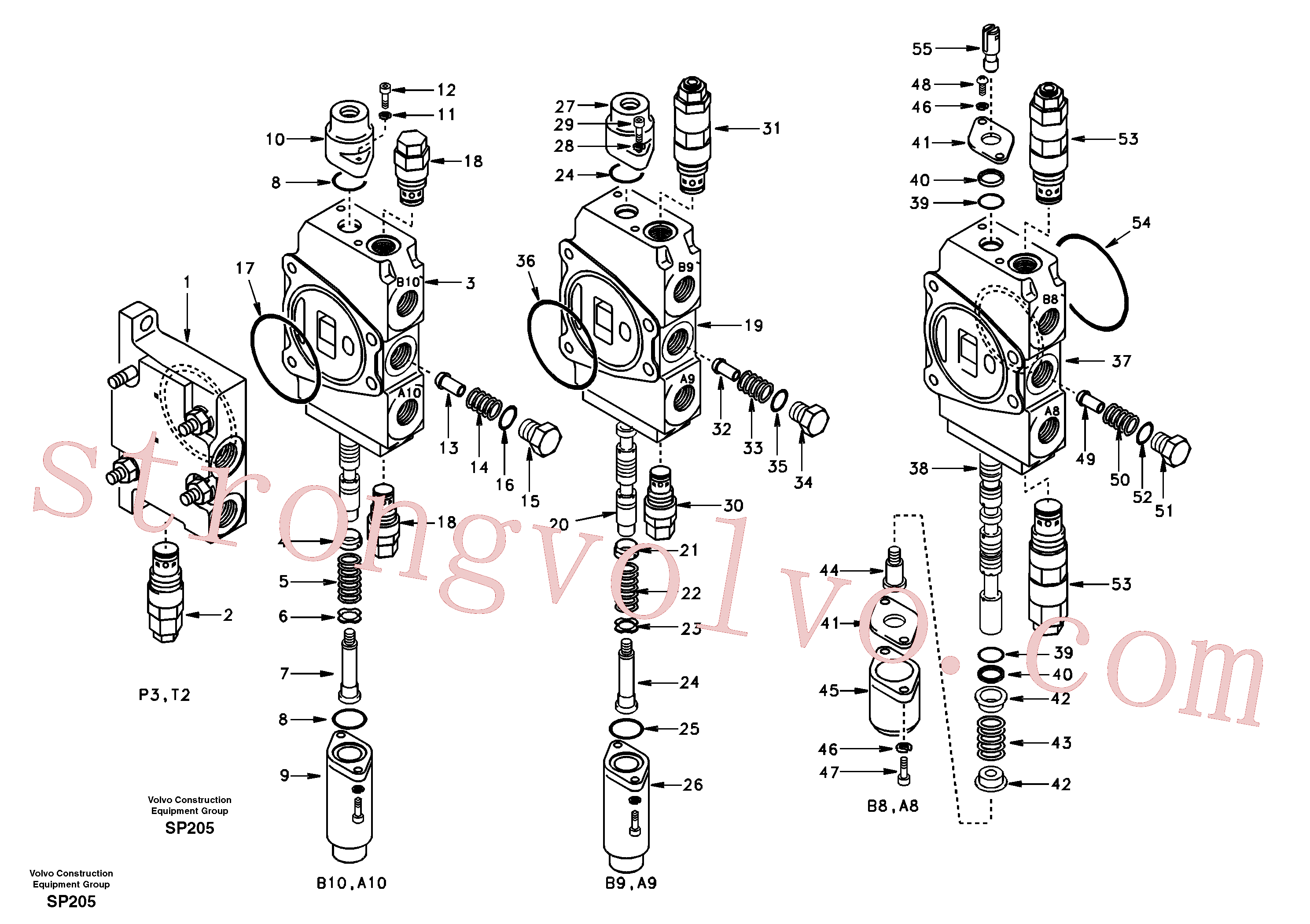SA7253-03031 Volvo Válvula de controlo principal, admissão e lança e rotação da lança(SP205 Montagem)